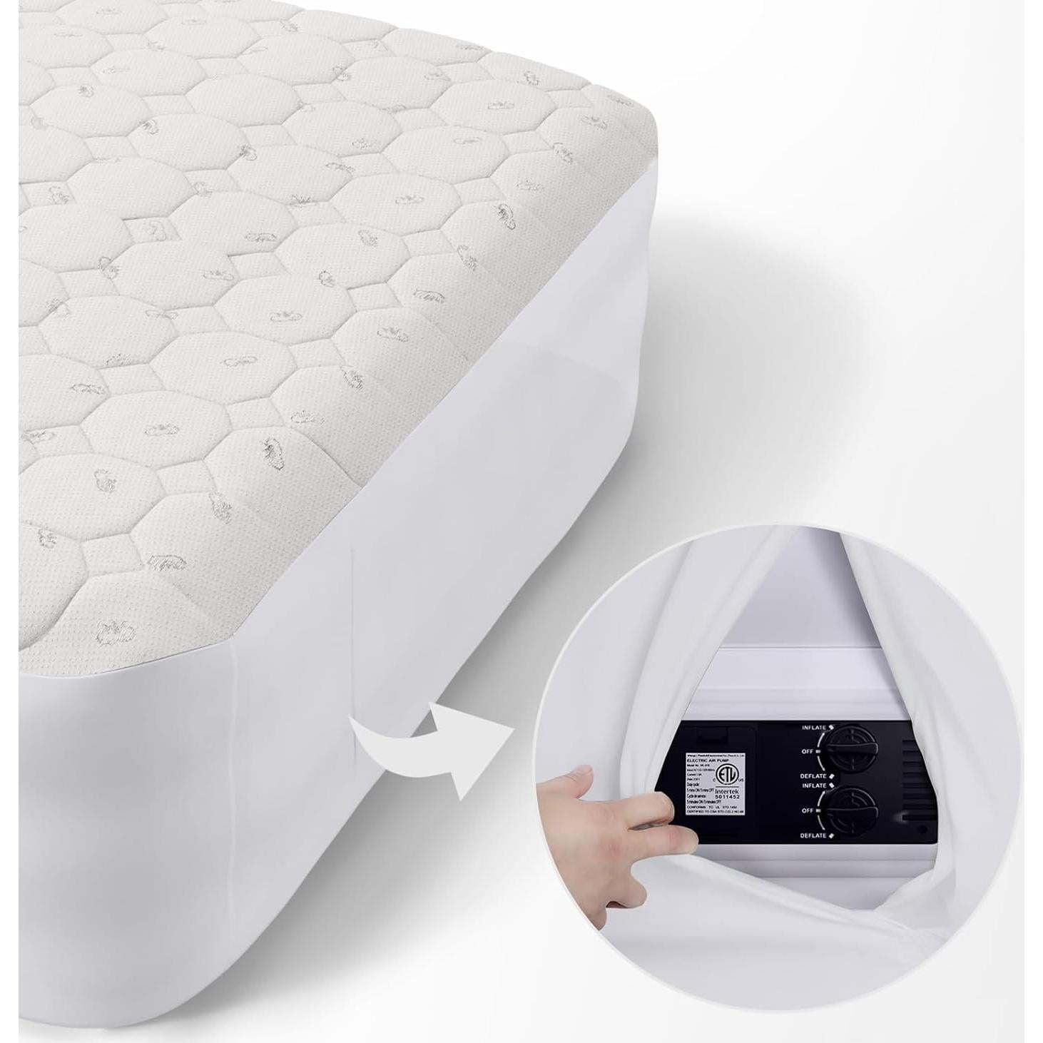 Protector de Colchón CHILLSUN Queen Hipoalergénico Blanco