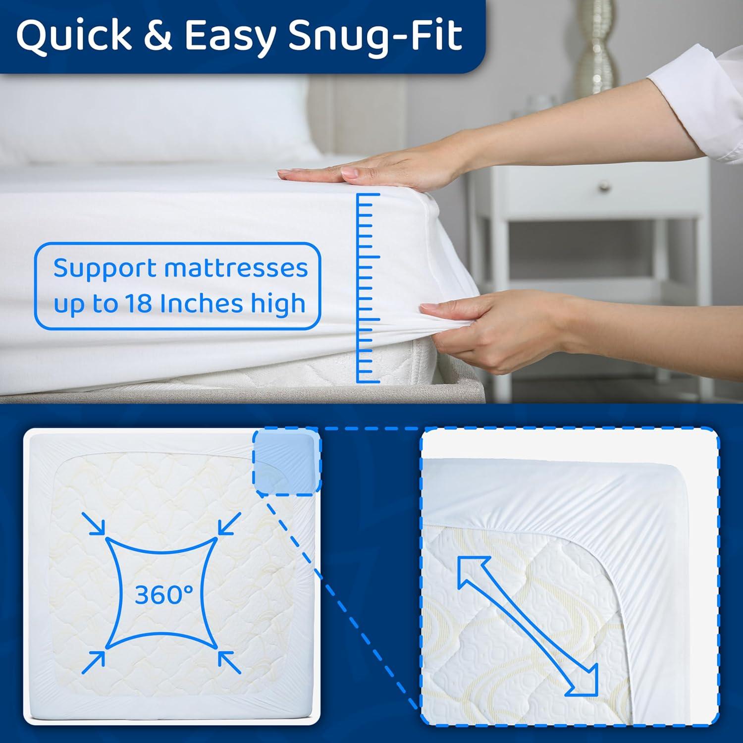 Protector de colchón impermeable CushTello para cuna 132x71cm