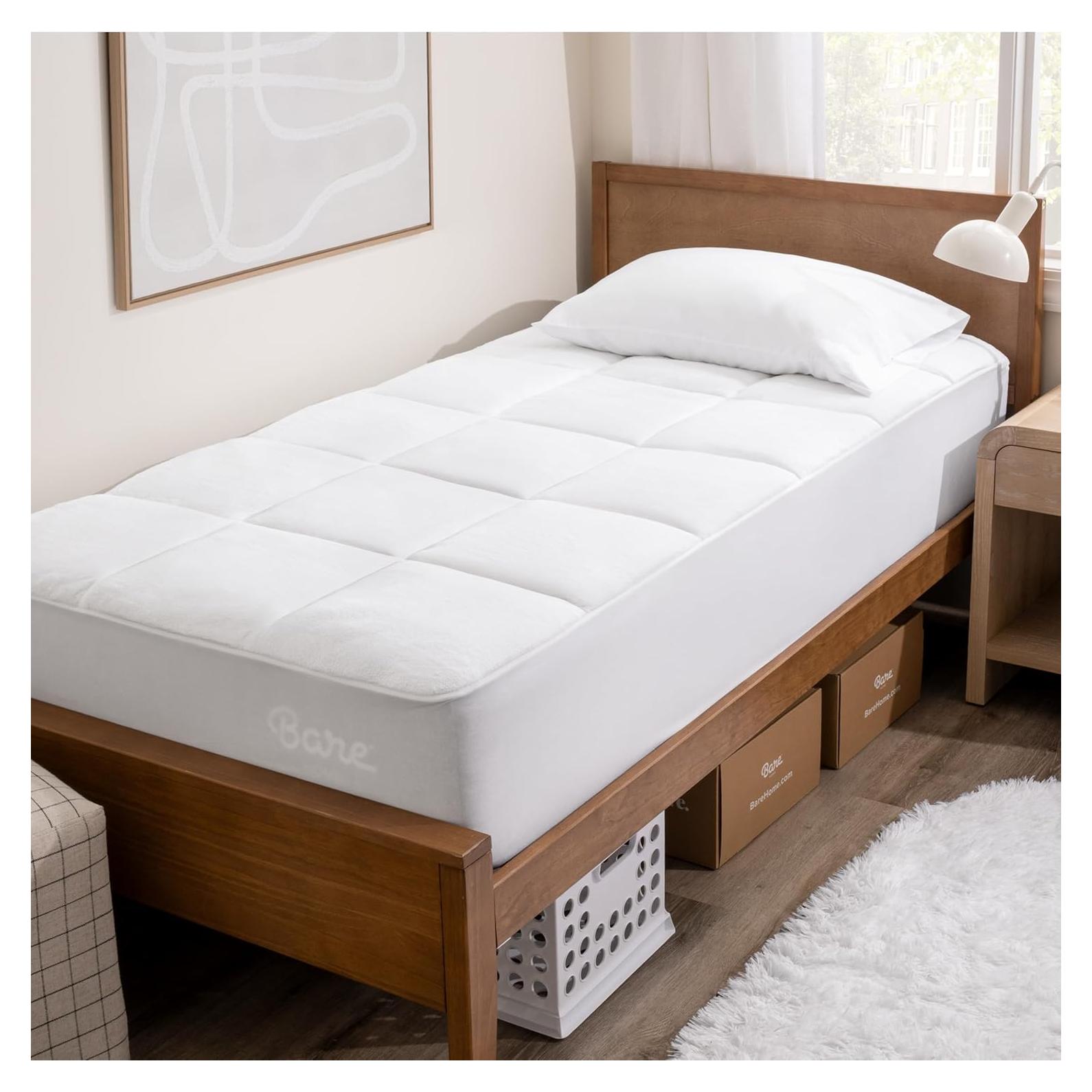 Almohadilla de Colchón Twin Bare Home Reversible Microplush