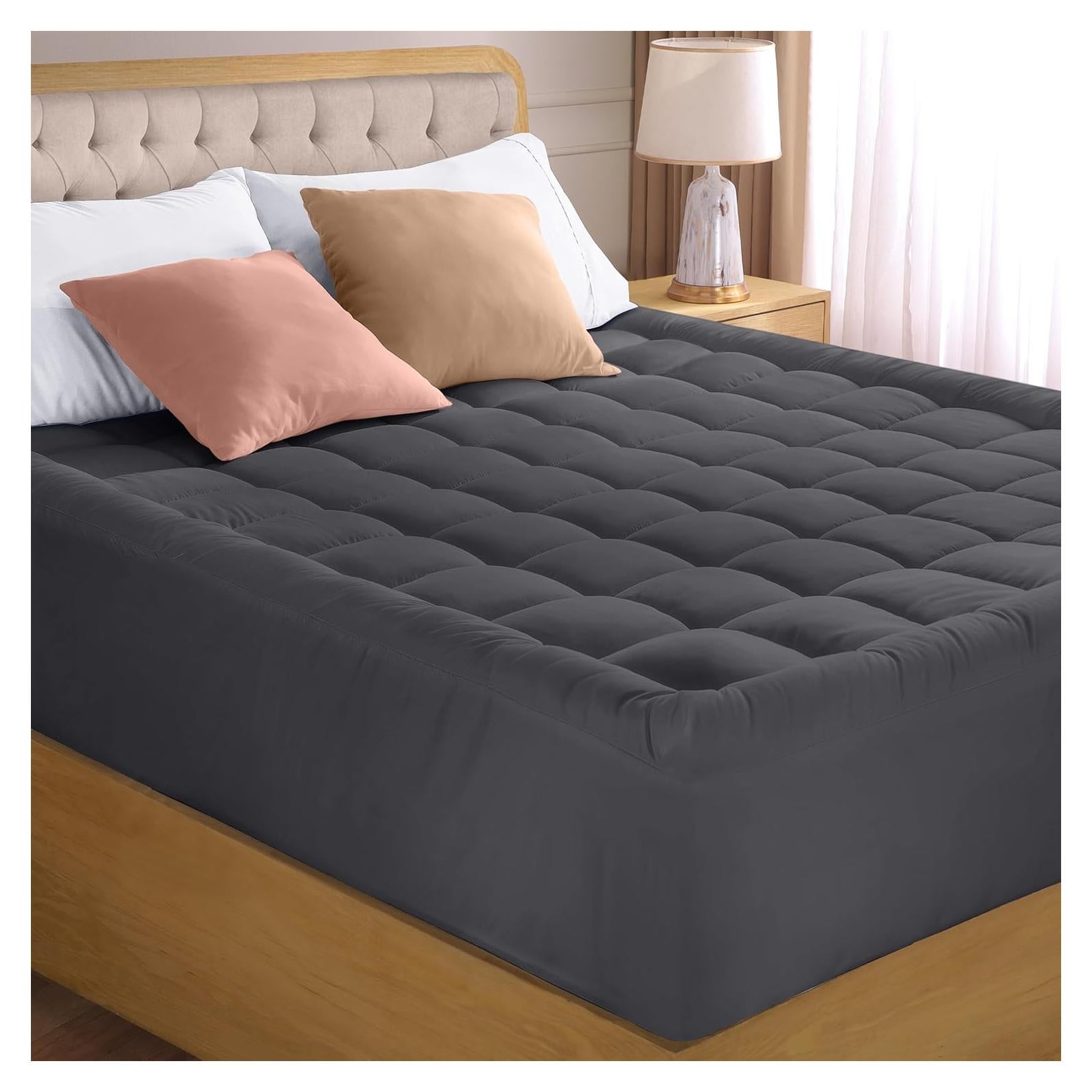 Protector de Colchón Utopia Bedding Completo Acolchado Gris