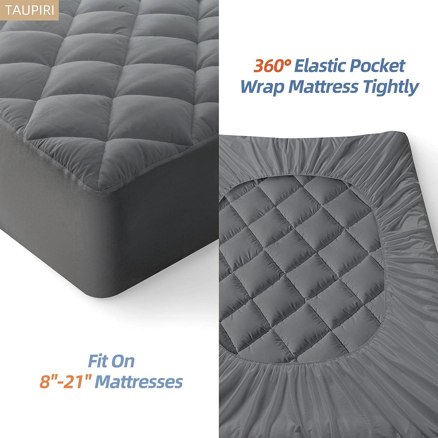Funda de Colchón Acolchada Taupiri Queen Gris Oscuro 53cm
