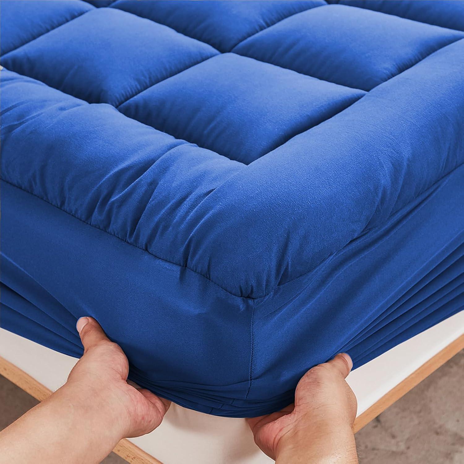 Protector de Colchón Reina Oaskys Azul Transpirable 45.72 cm