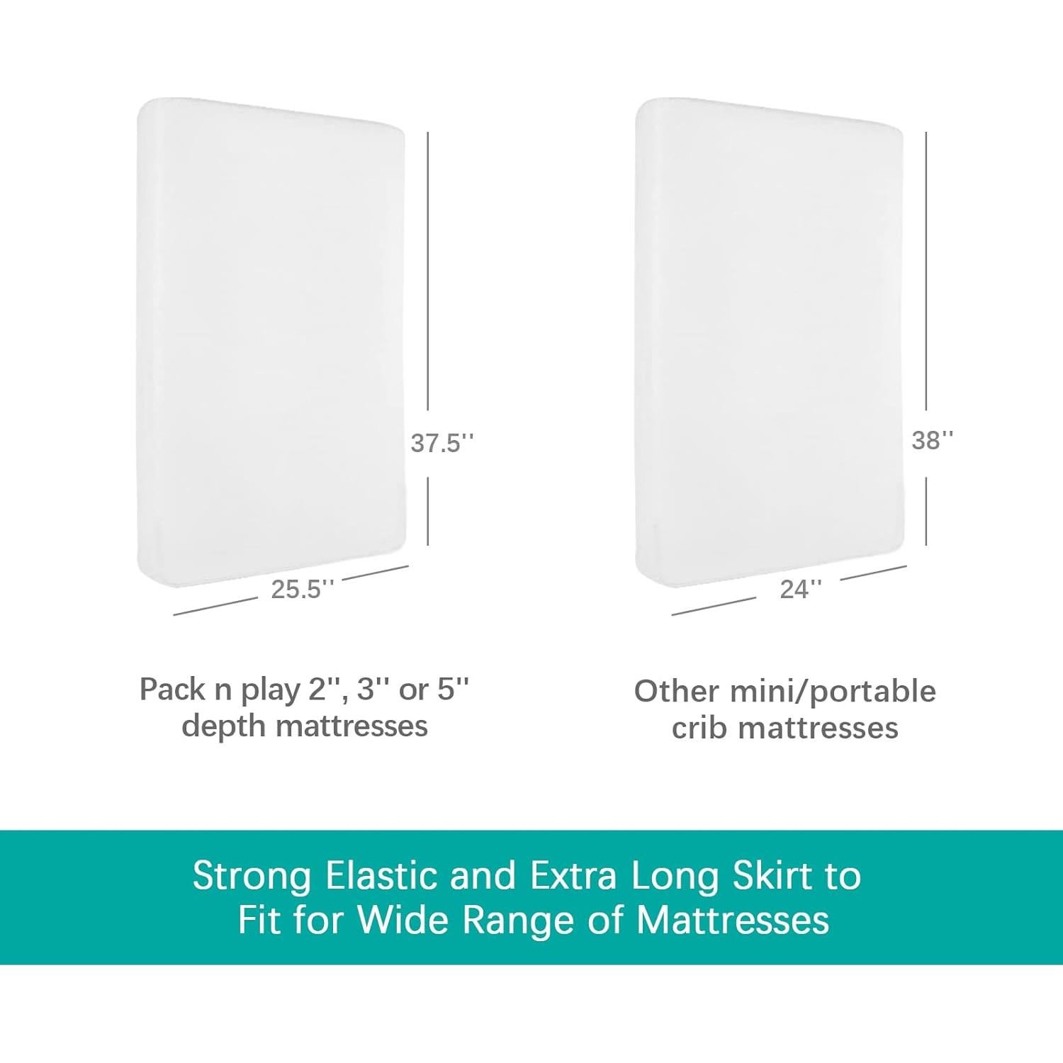 Funda de colchón impermeable Biloban para Pack and Play - 2 unidades