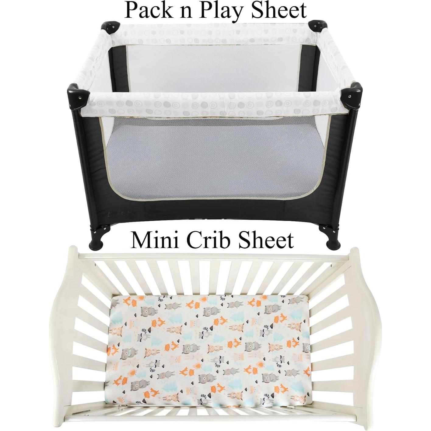 Juego de Sábanas Ajustables Tontukatu 3 Piezas para Cuna 61x97cm