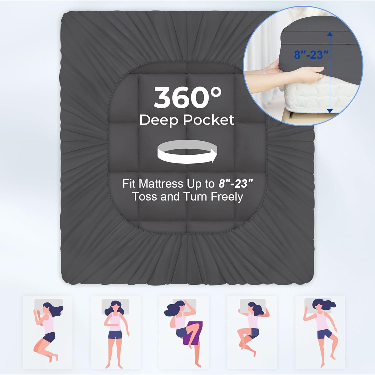 Funda de Colchón Reina Kayfia MP-900 Extra Gruesa Gris