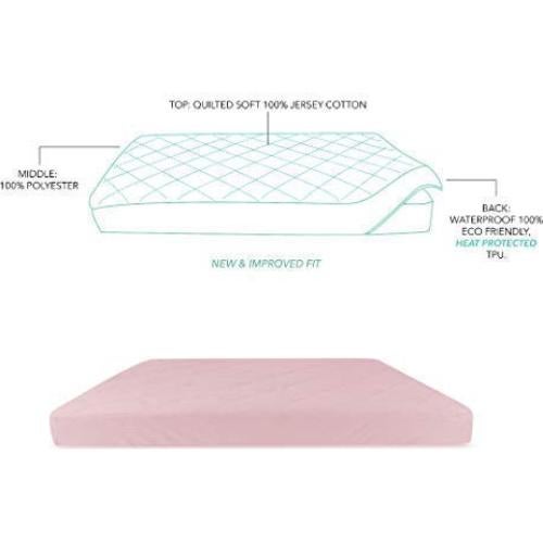 Sábana de Cuna Rosa Ely's & Co. 100% Algodón Jersey Impermeable