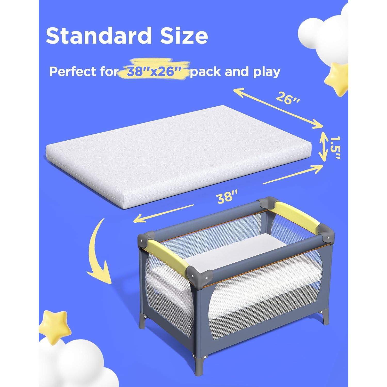 Colchón Pack and Play iMMDOKIN 96.5x66cm Hipoalergénico