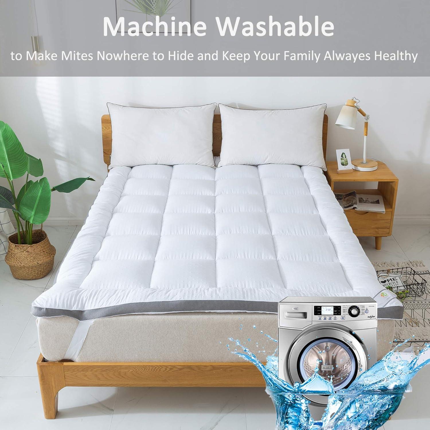 Protector de Colchón Queen SUFUEE Microfibra 3D Extra Grueso 5cm