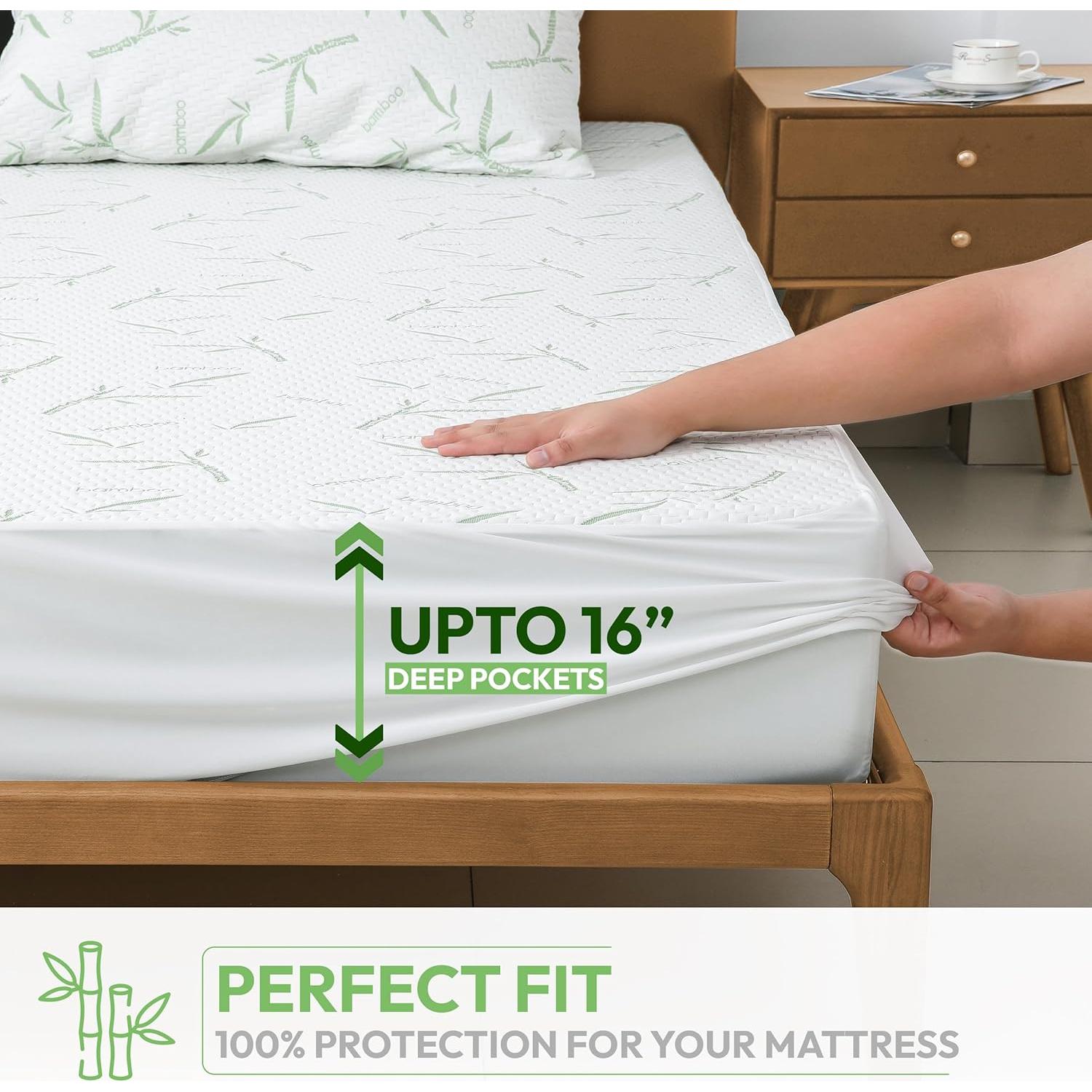 Protector de Colchón Rey Hannah Linen Impermeable 100% Poliester