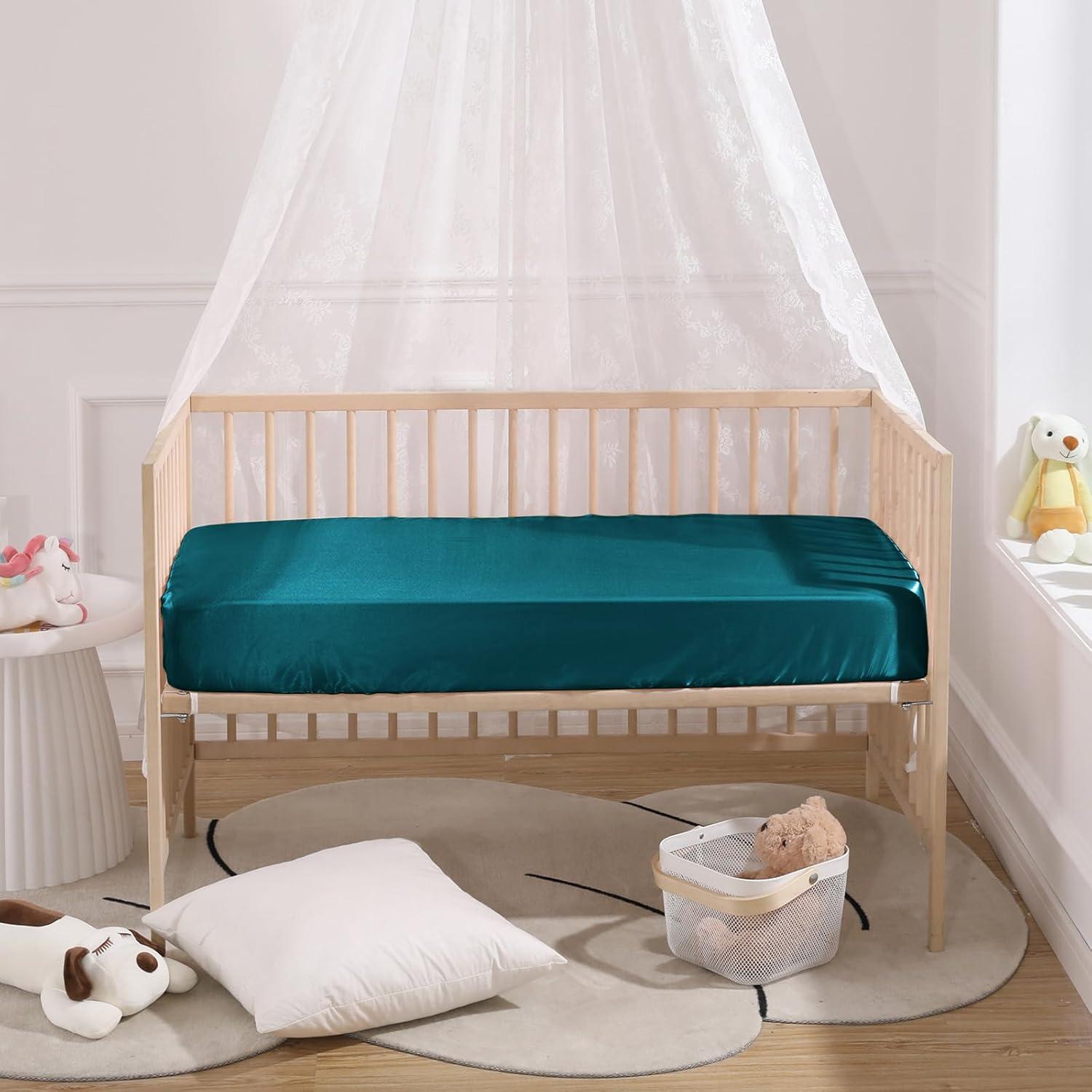 Sábanas Mini Cuna SiinvdaBZX 2 Piezas Satinadas 61x96.5 cm