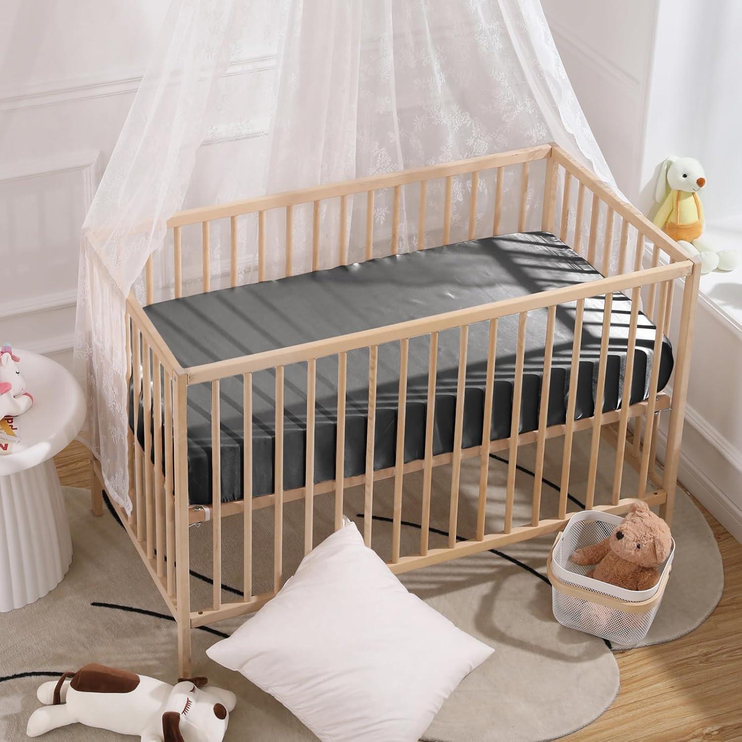 Sábanas Mini Cuna SiinvdaBZX 2 Piezas Satinadas 61x96.5 cm