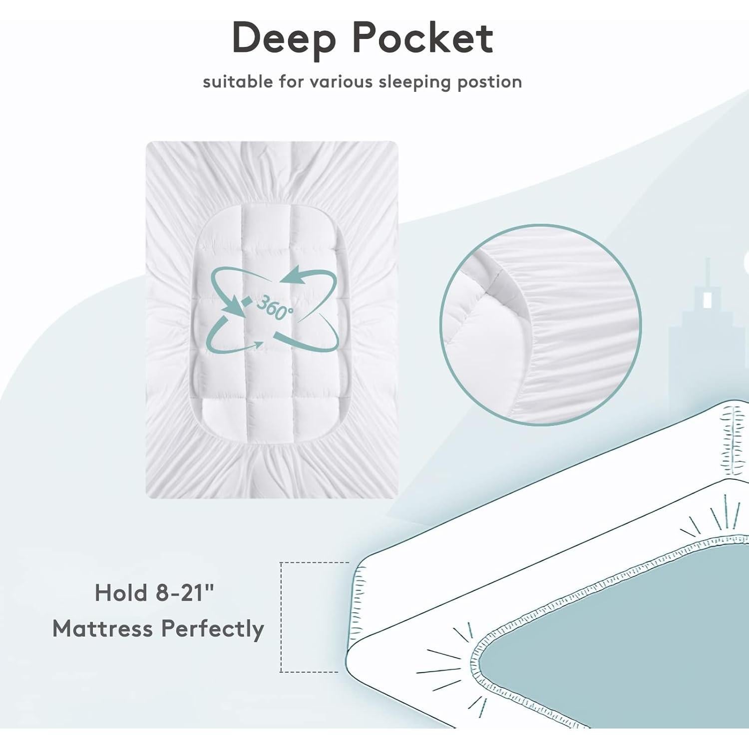 Cubierta de Colchón Queen SameBed Refrigerante 400TC 20-53 cm