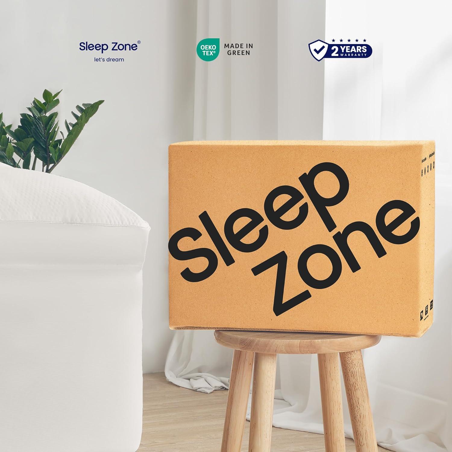 Cubrecolchón Queen SLEEP ZONE Microfibra Lavable Blanco
