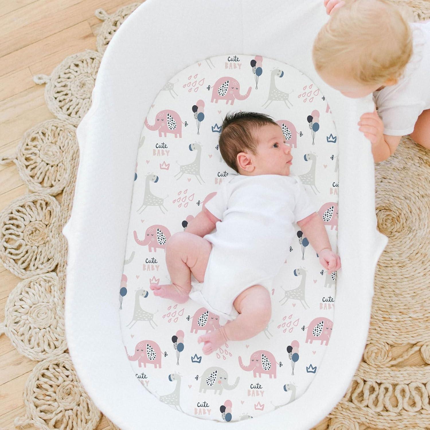 Juego de Sábanas Ajustadas para Cuna BROLEX 2 Pack Elefante Conejo