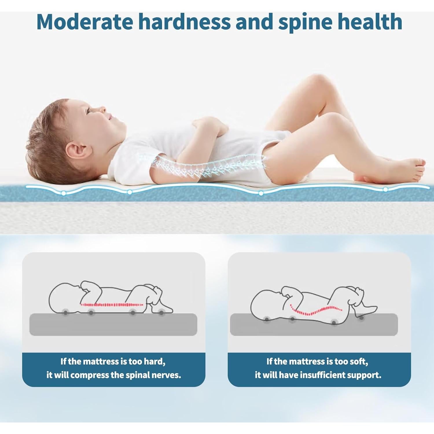 Colchón para Cuna Amzreine 120x60 cm Espuma Memoria Impermeable