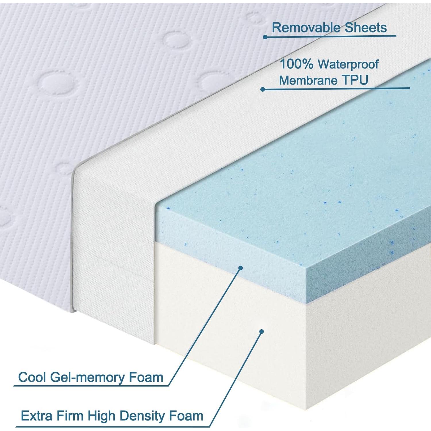 Colchón para Cuna Amzreine 120x60 cm Espuma Memoria Impermeable