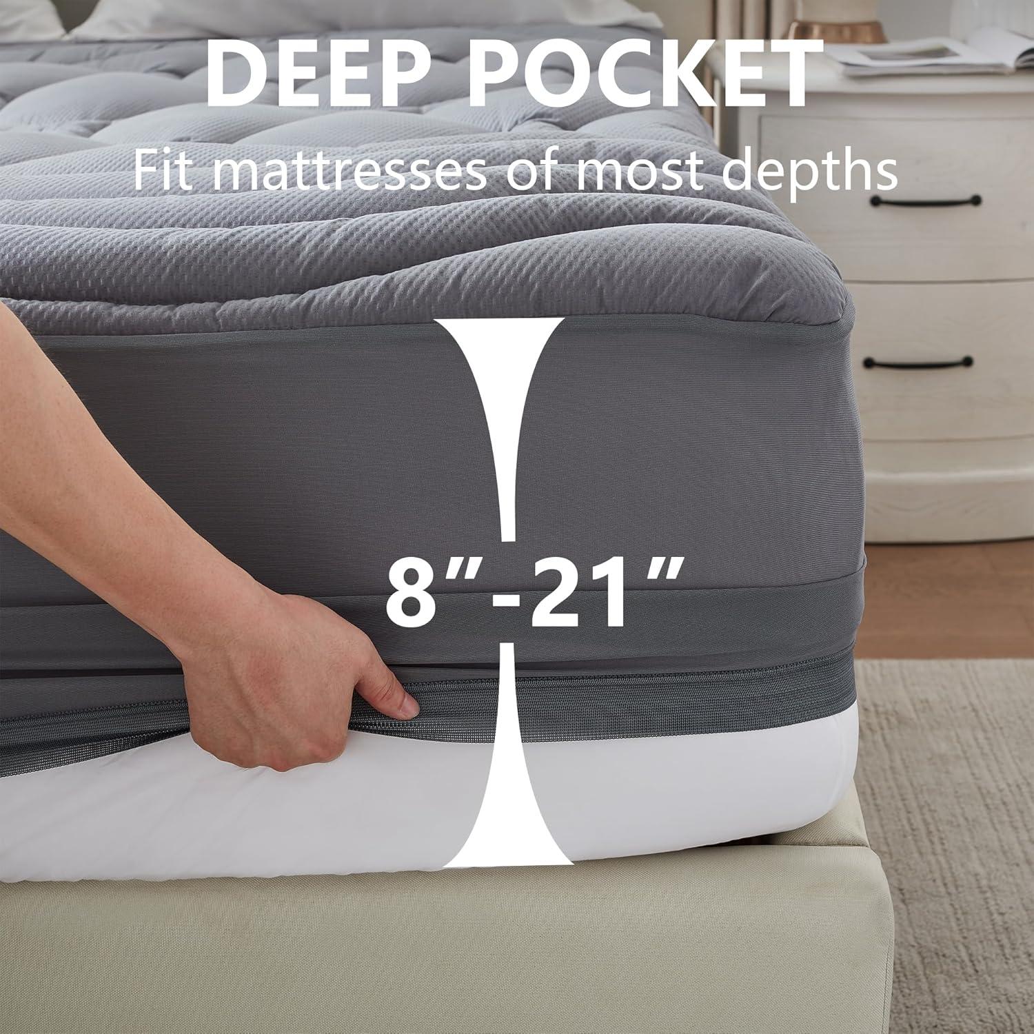 Protector de Colchón King Size Elven Home Impermeable 198x203 cm