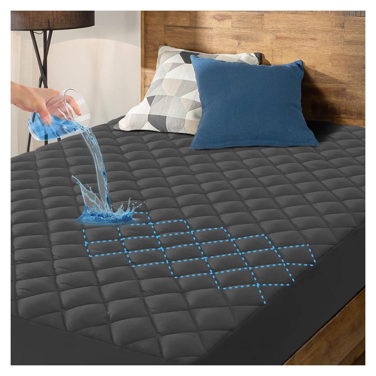 Protector de Colchón Impermeable HYLEORY King 53.34 cm Gris