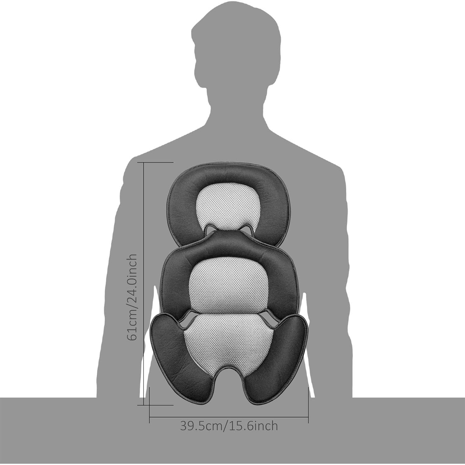 Cojín de Soporte para Bebés Ihaapsi Negro 61x39.6cm Transpirable