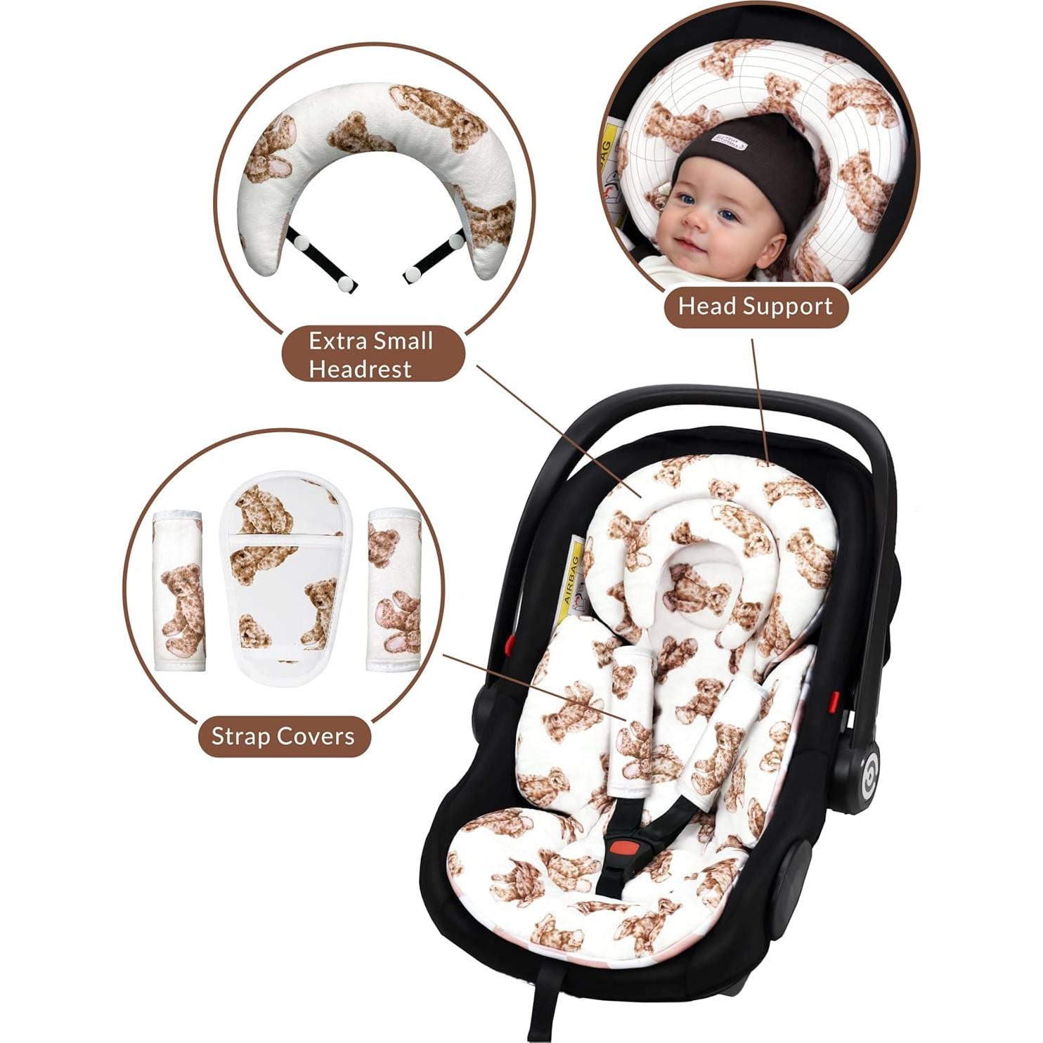 Inserto Reversible para Asiento de Auto Bebé TinlyFinly 65.5x39.6cm