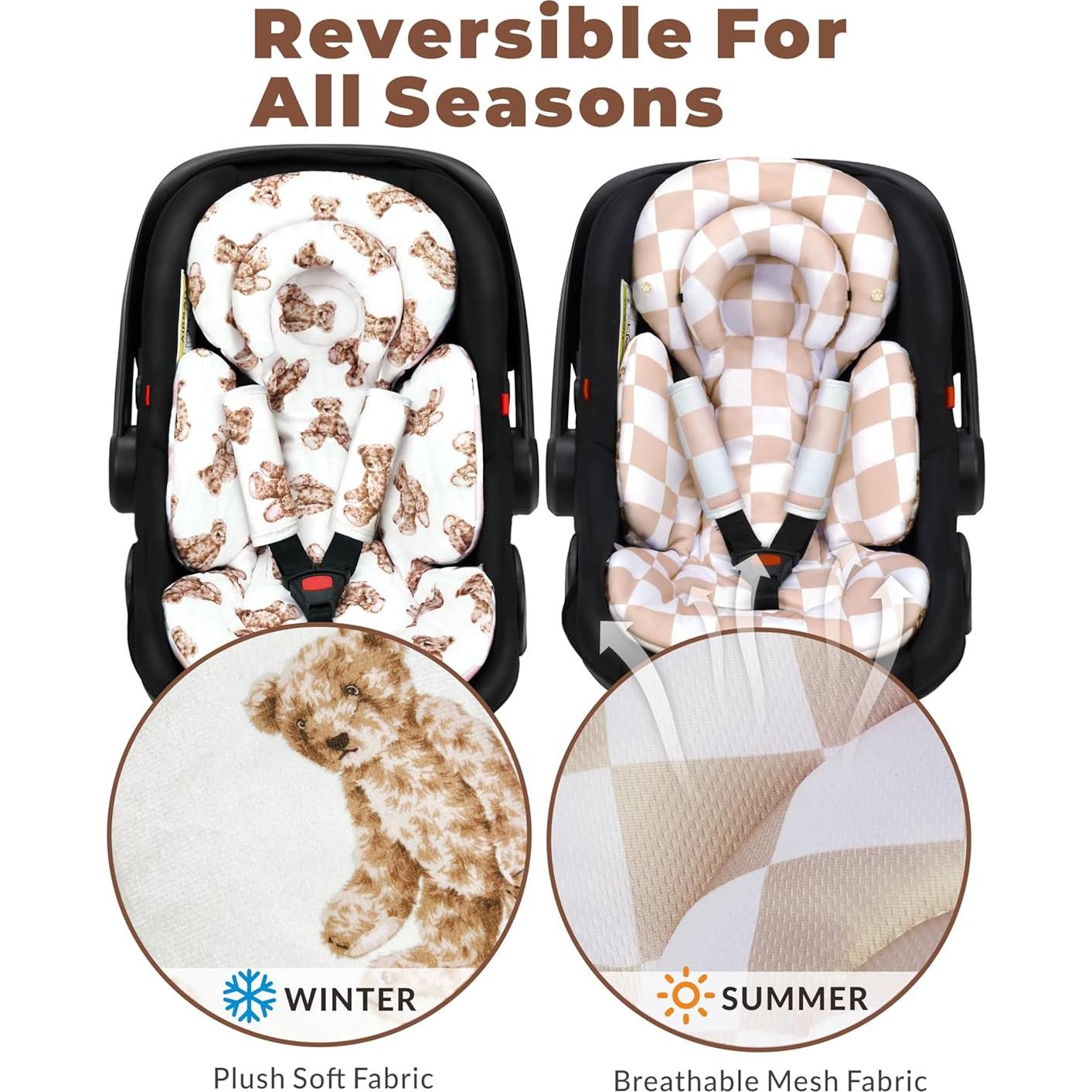 Inserto Reversible para Asiento de Auto Bebé TinlyFinly 65.5x39.6cm