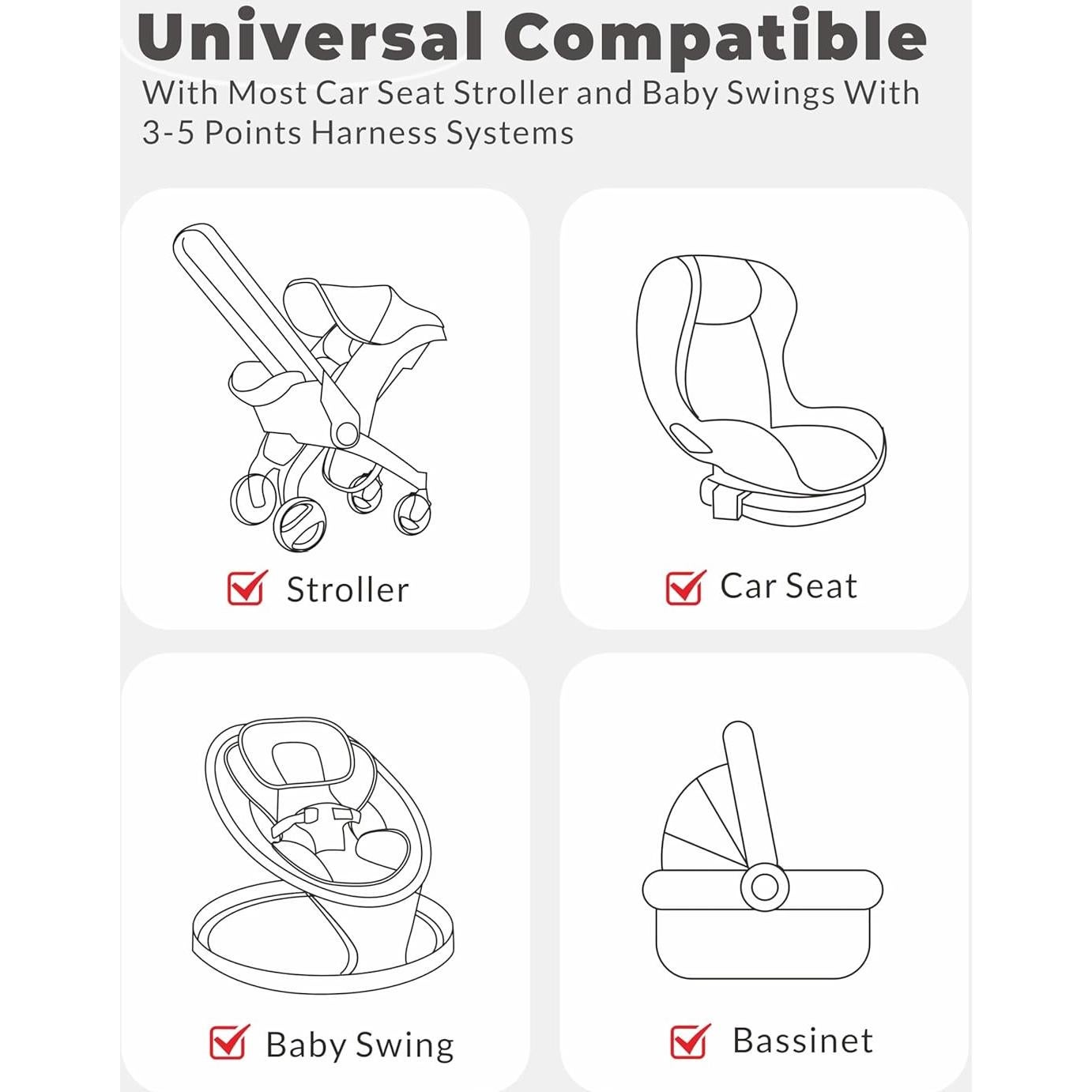 Inserto Reversible para Asiento de Auto Bebé TinlyFinly 65.5x39.6cm