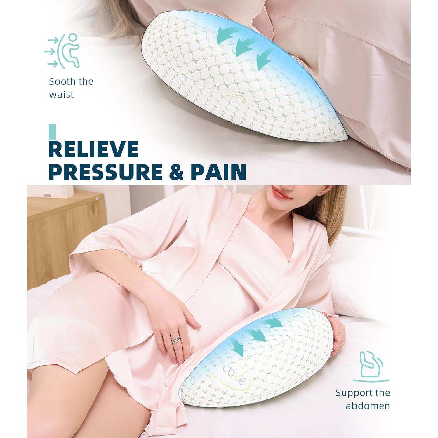 Almohada de Embarazo Oternal P001 Verde Ajustable 71.1x38.1cm