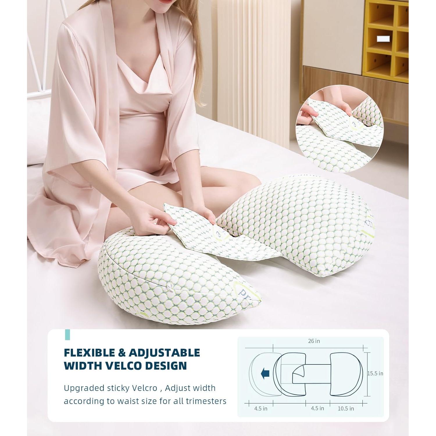 Almohada de Embarazo Oternal P001 Verde Ajustable 71.1x38.1cm