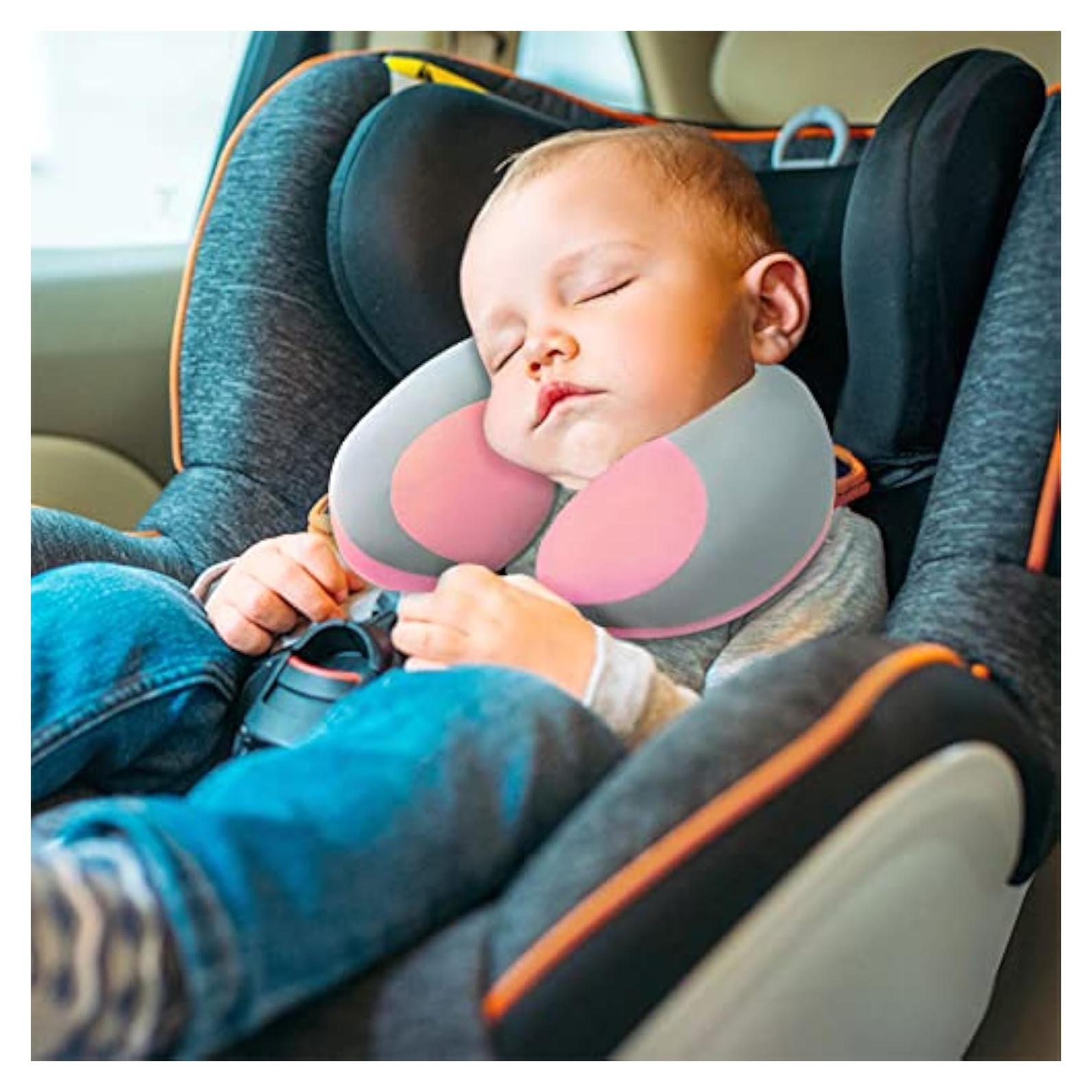 Almohada Infantil de Viaje MOOB Soporte Cuello Rosa 27x23 cm