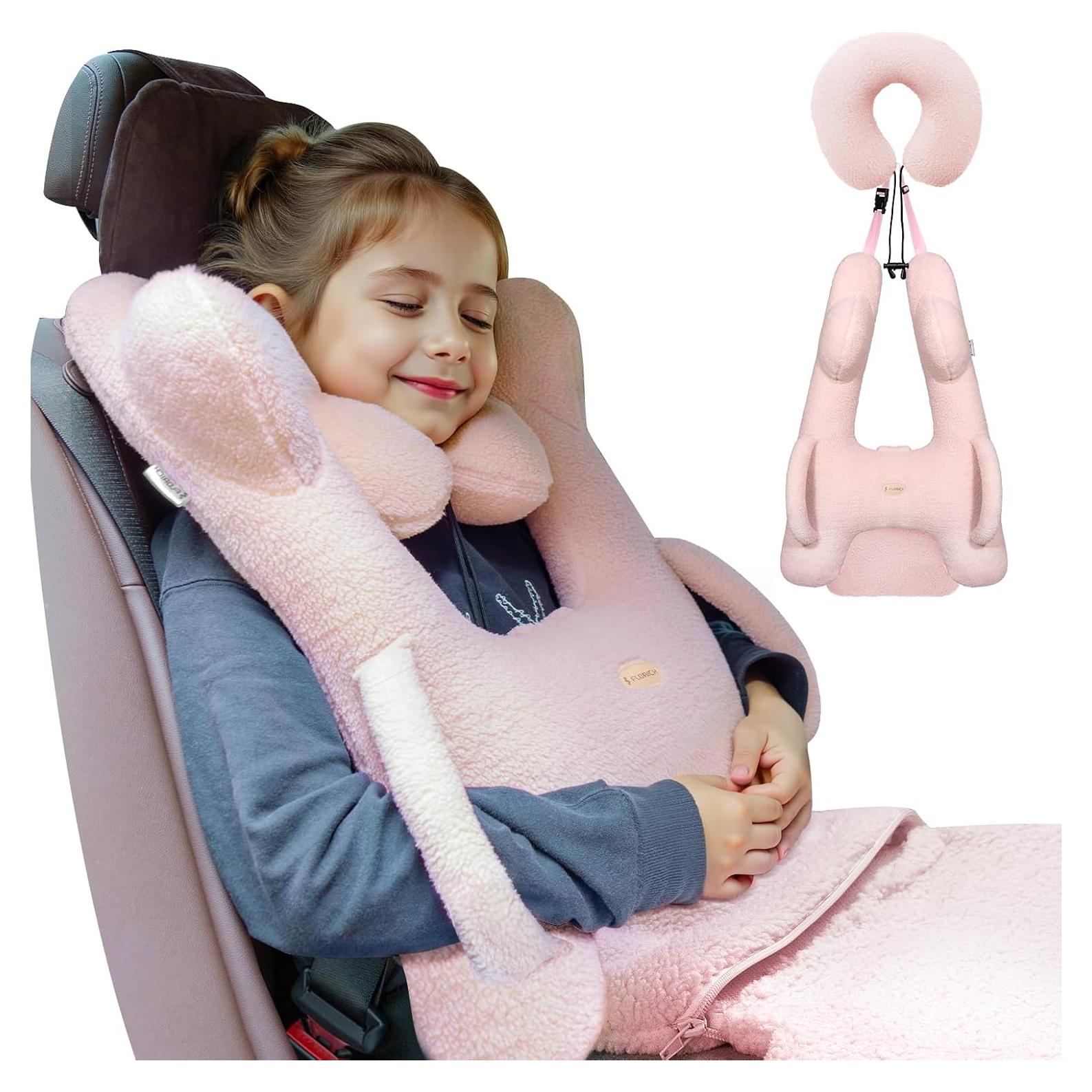Almohada de Viaje FLORICH Rosa Ergonómica para Niños y Adultos