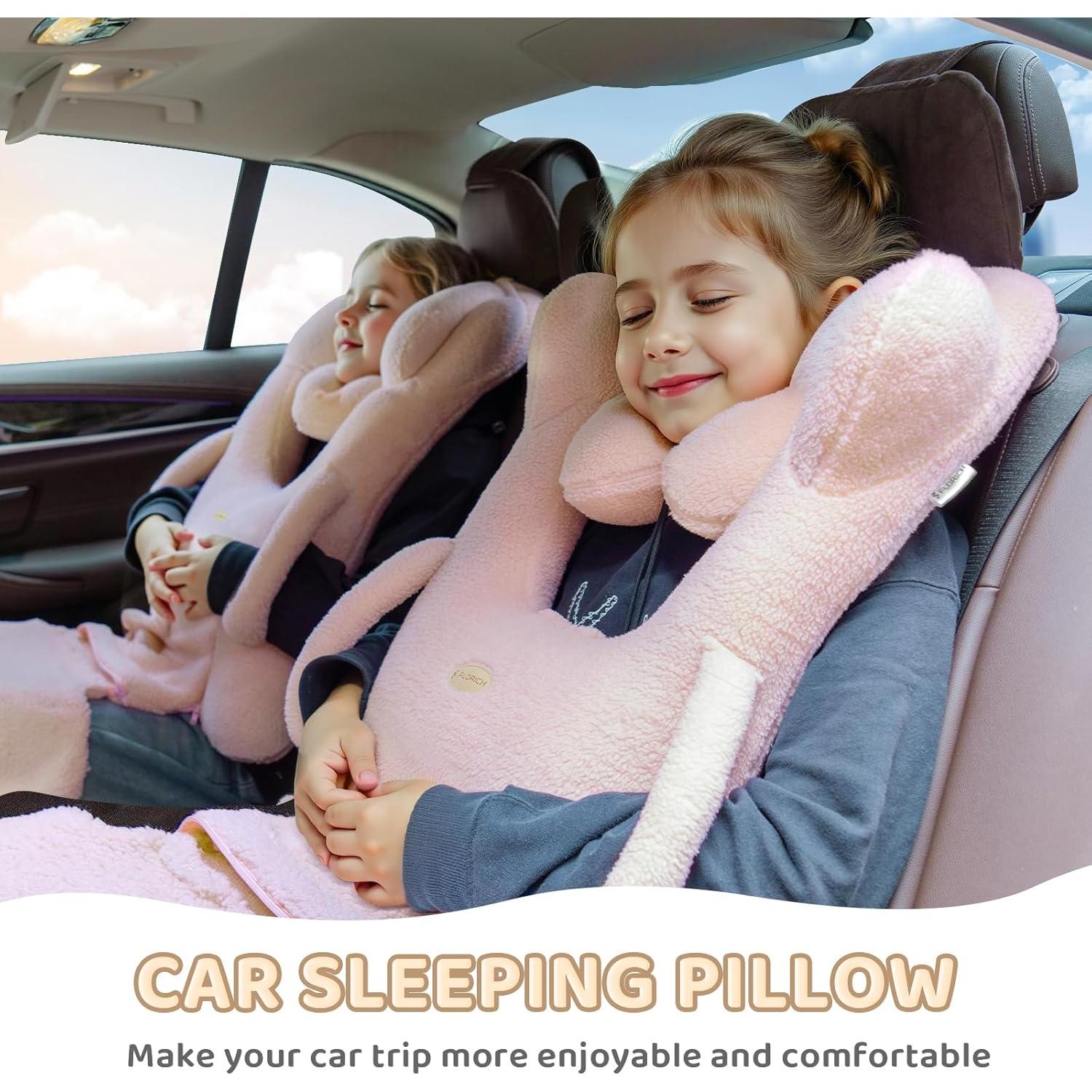Almohada de Viaje FLORICH Rosa Ergonómica para Niños y Adultos