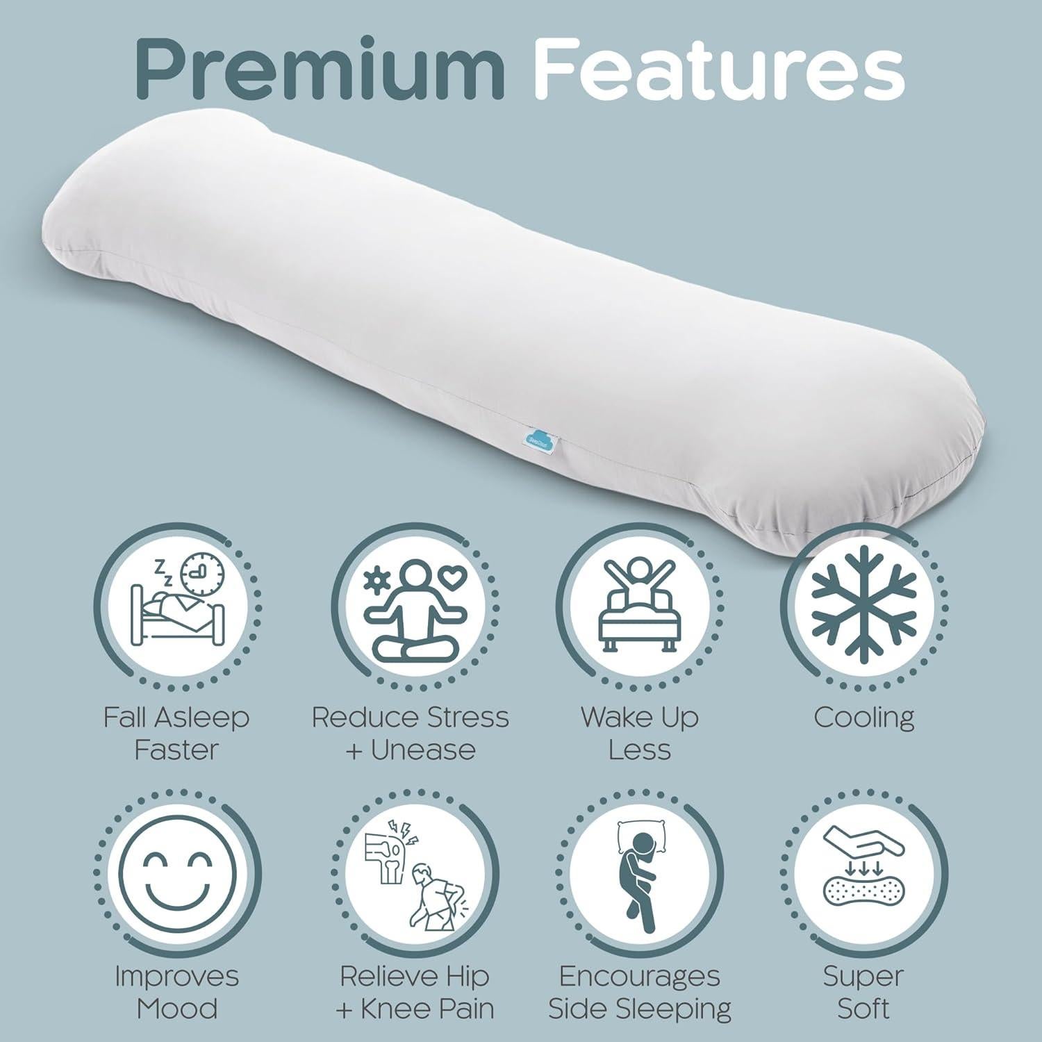 Almohada Corporal con Peso SleepCloud 104cm x 25cm Refrigerante