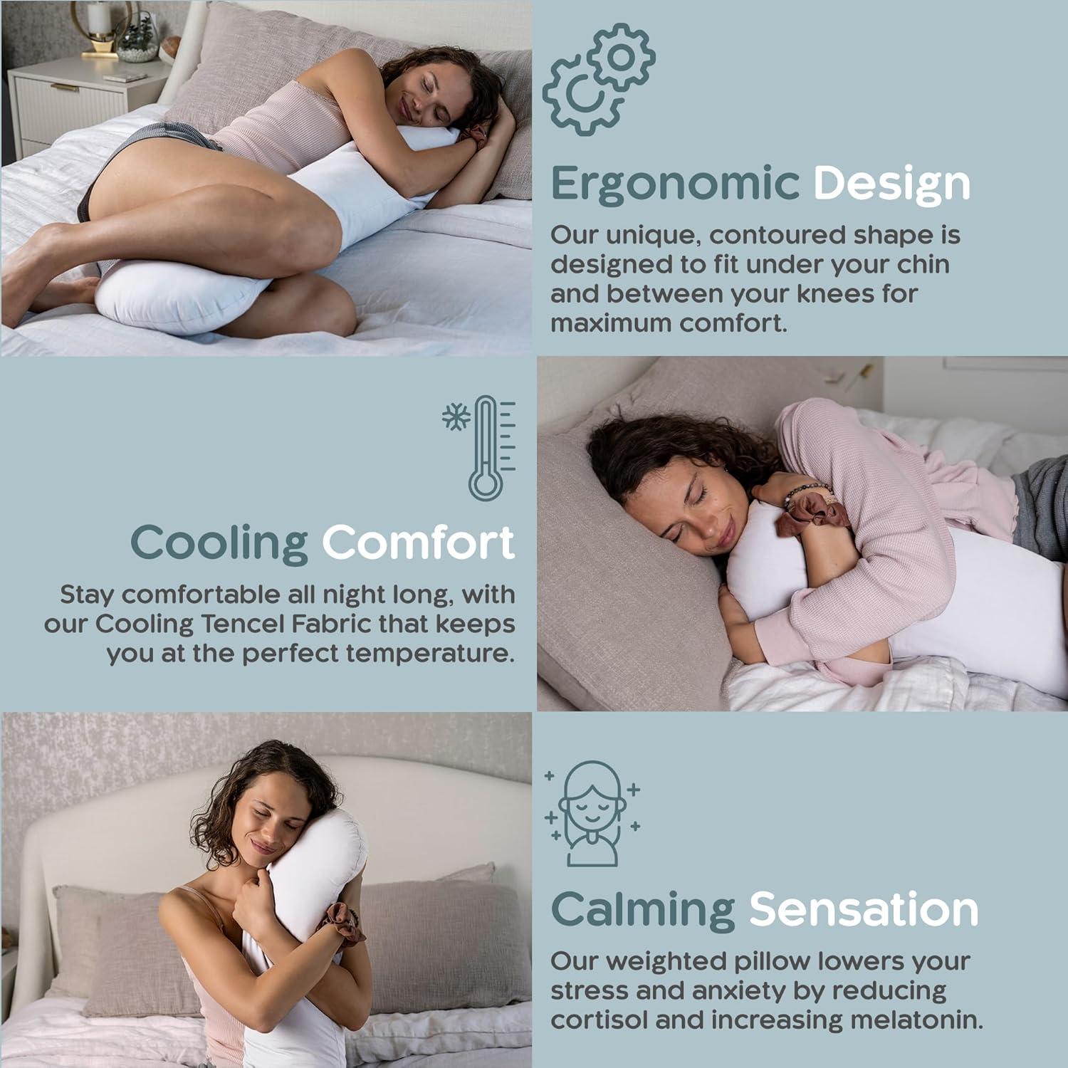 Almohada Corporal con Peso SleepCloud 104cm x 25cm Refrigerante