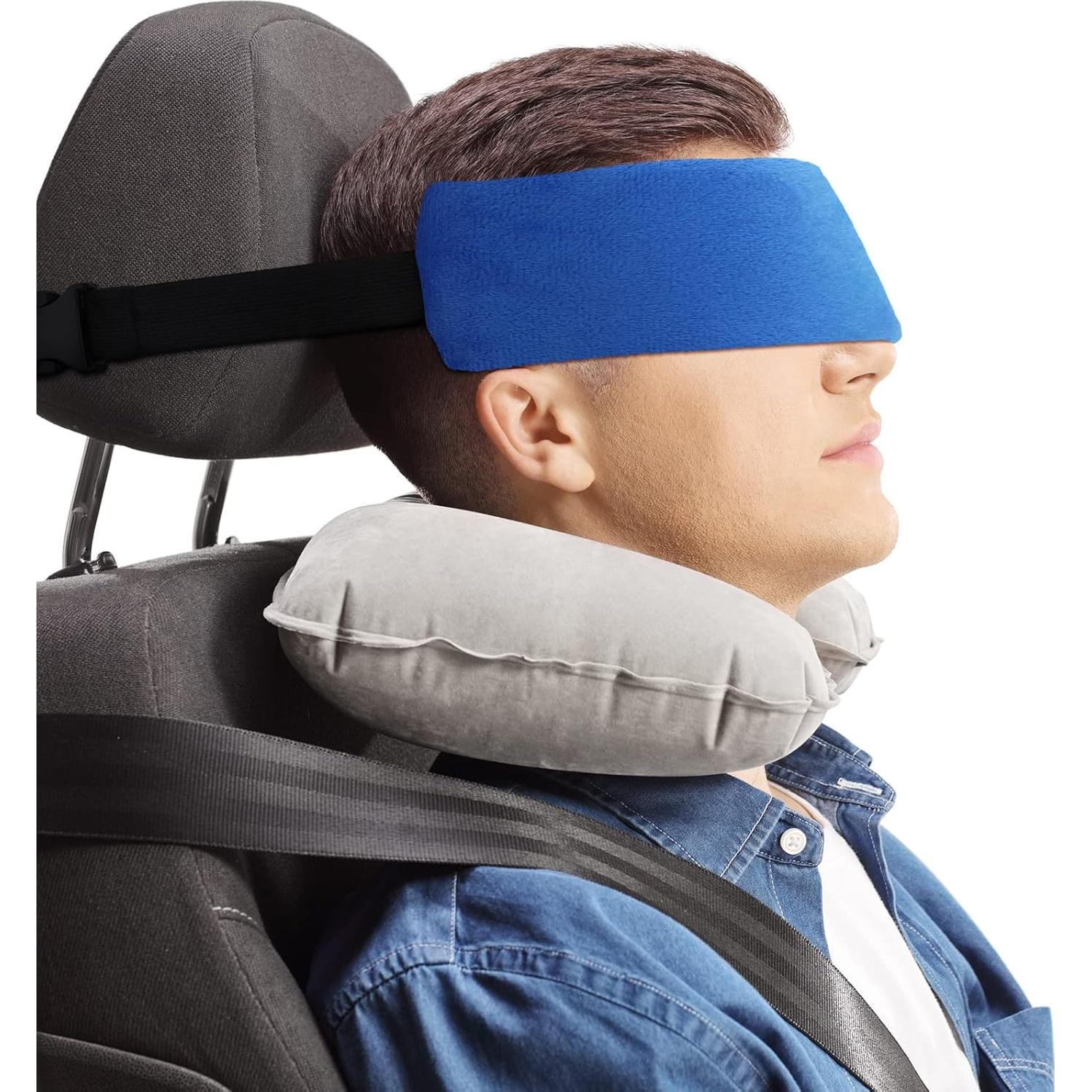 Almohadas de Cuello para Viaje JenPen - 2 Piezas Ajustables Azul
