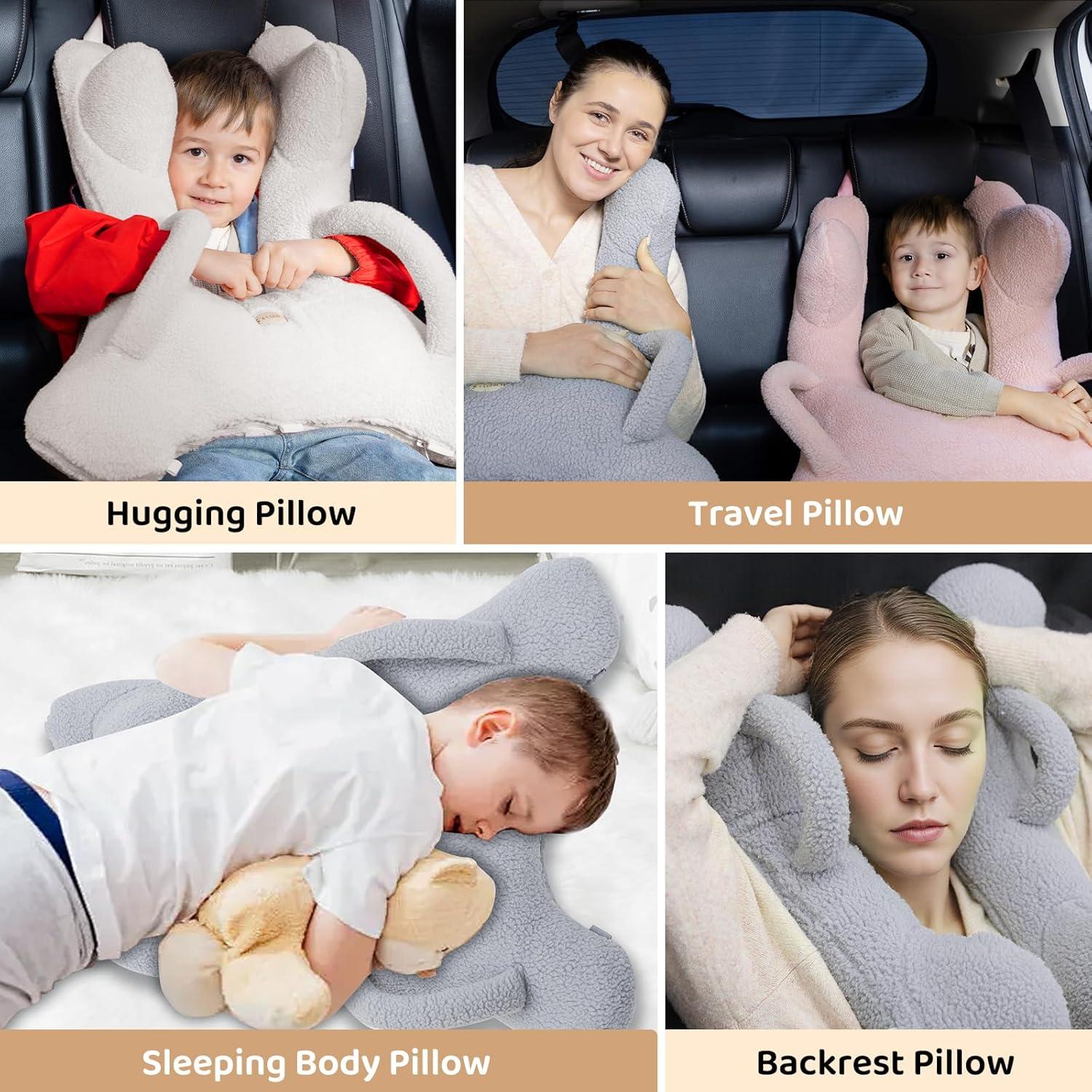 Almohada de Viaje Ergonómica FLORICH Gris para Adultos y Niños