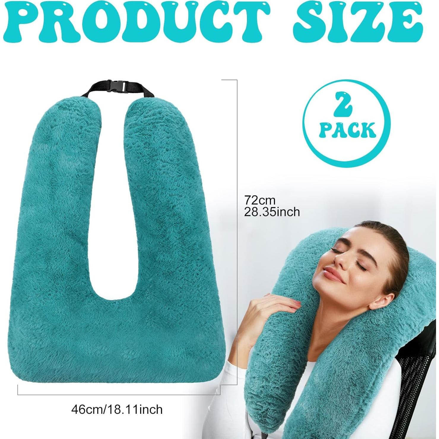 Almohadas de Viaje Hoteam 2 Pcs Turquesa Soporte Cuello