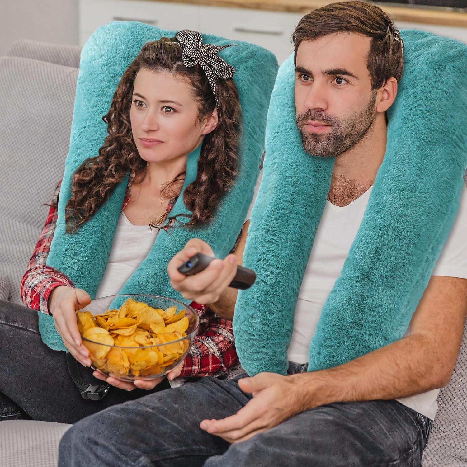 Almohadas de Viaje Hoteam 2 Pcs Turquesa Soporte Cuello