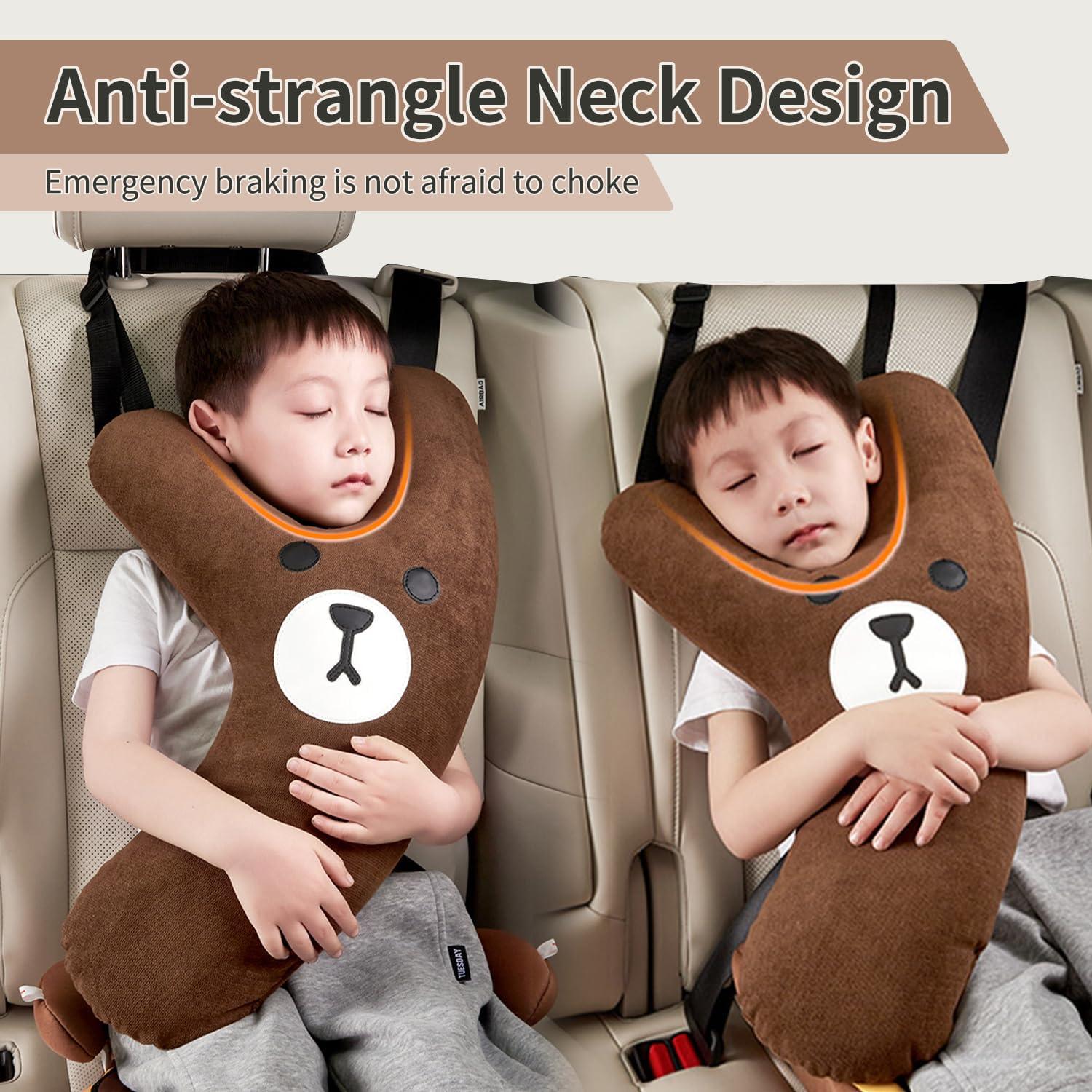 Almohada de Viaje para Niños BHock Auto Forma Y Marrón