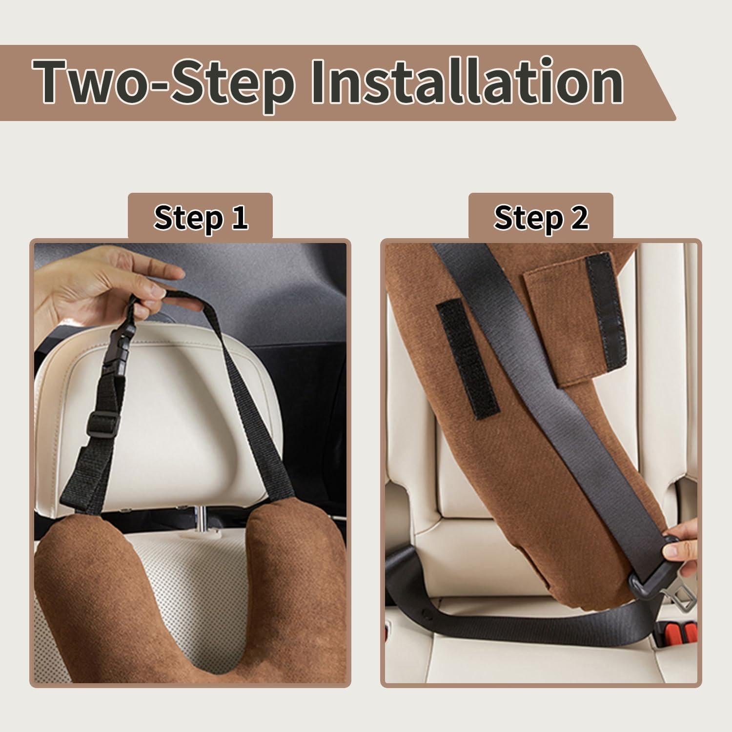 Almohada de Viaje para Niños BHock Auto Forma Y Marrón