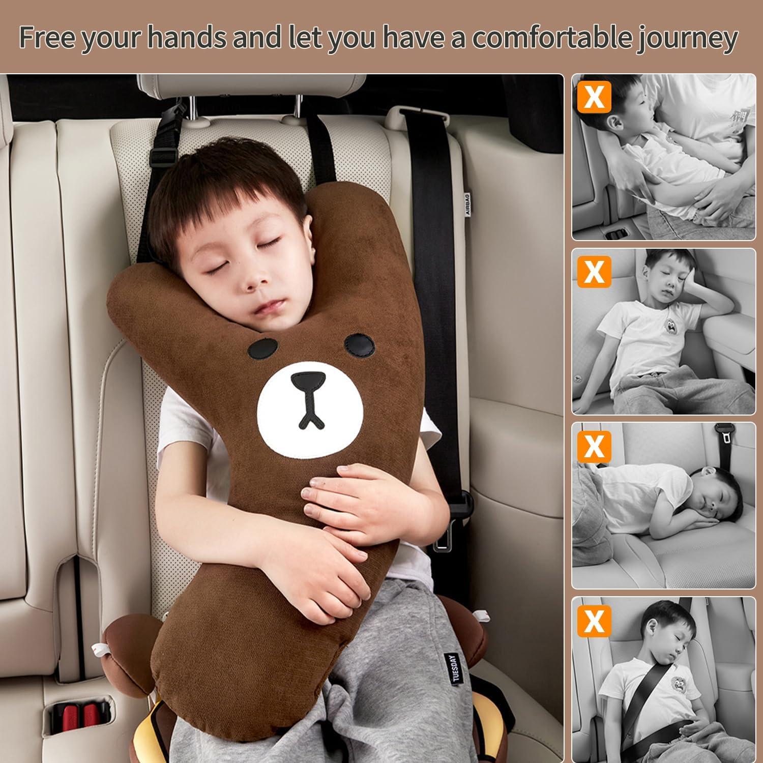 Almohada de Viaje para Niños BHock Auto Forma Y Marrón