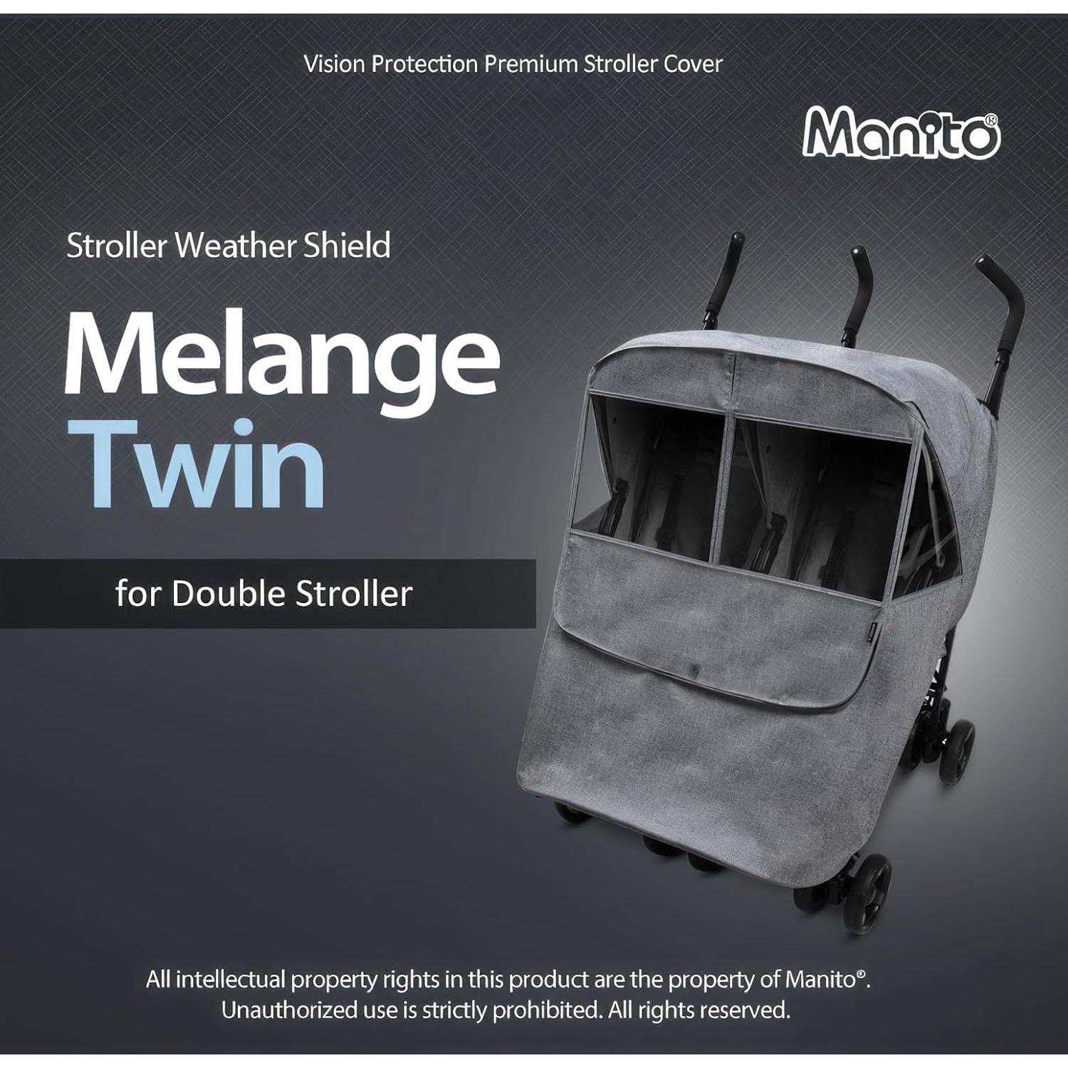 Cubierta para Cochecito Gemelar Manito Melange Twin Gris