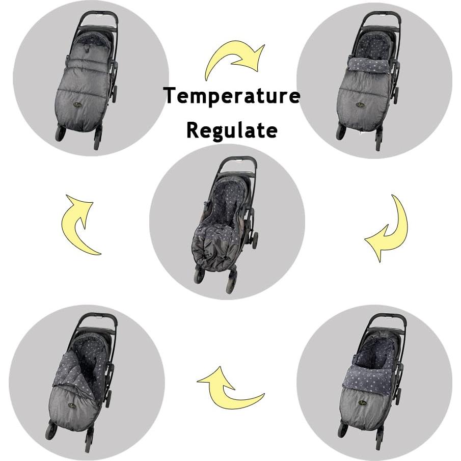 Saco de Silla de Paseo CozyMe Gris Melange Forro Polar