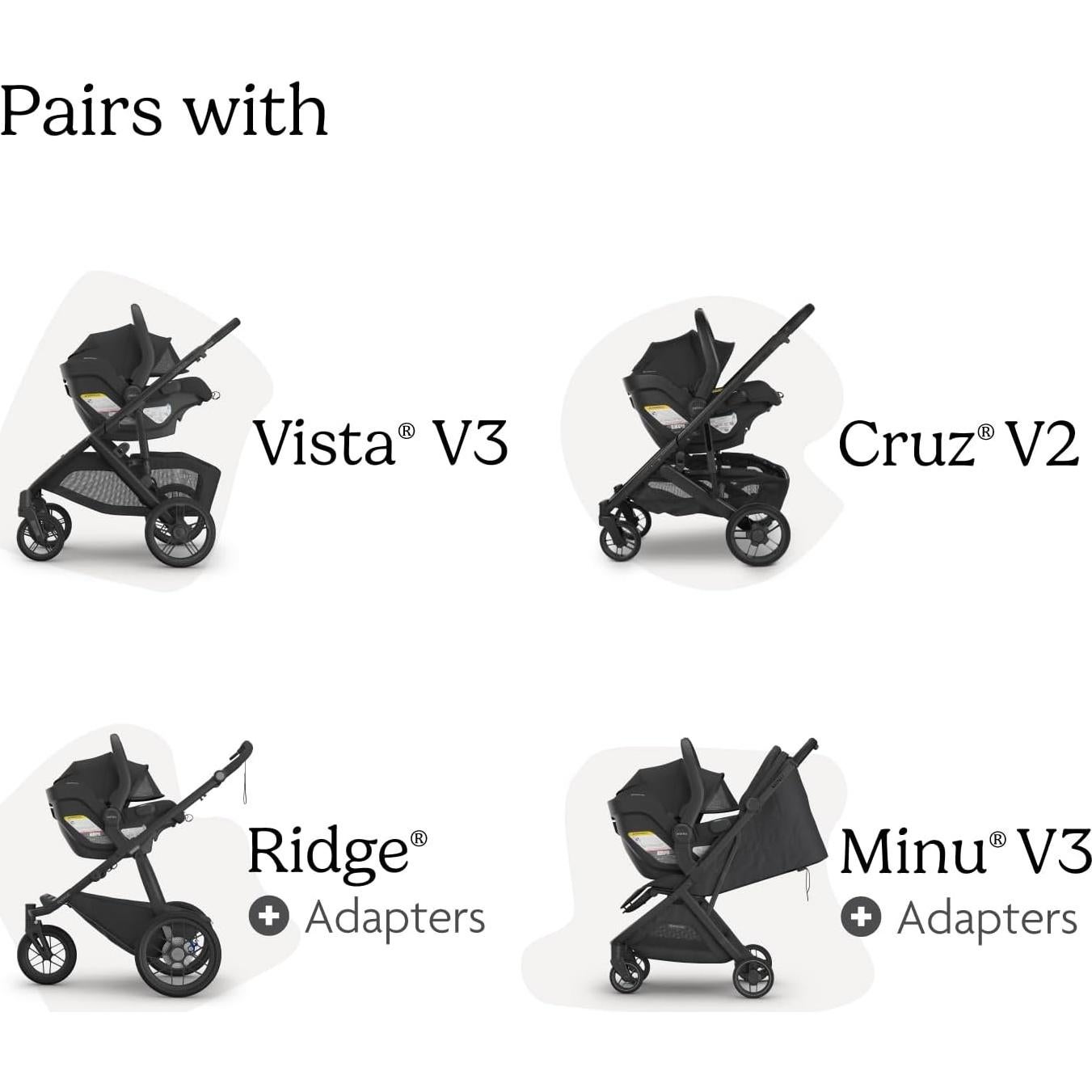 UPPAbaby Mesa V3 Asiento de Auto para Bebés - Gris Mélange