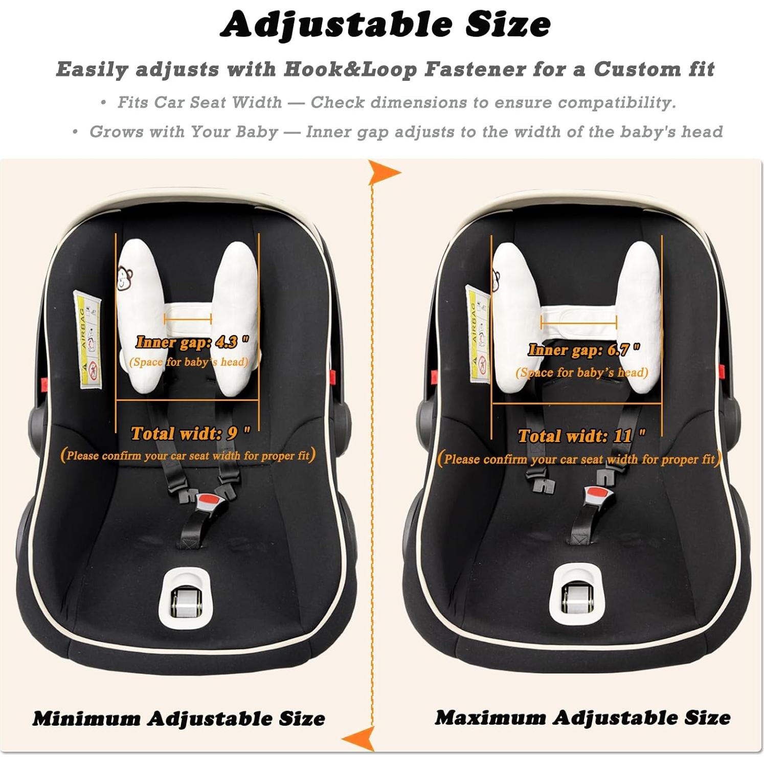 Cojín de Viaje Ajustable VANVENE para Niños - Soporte Cabeza Plátano