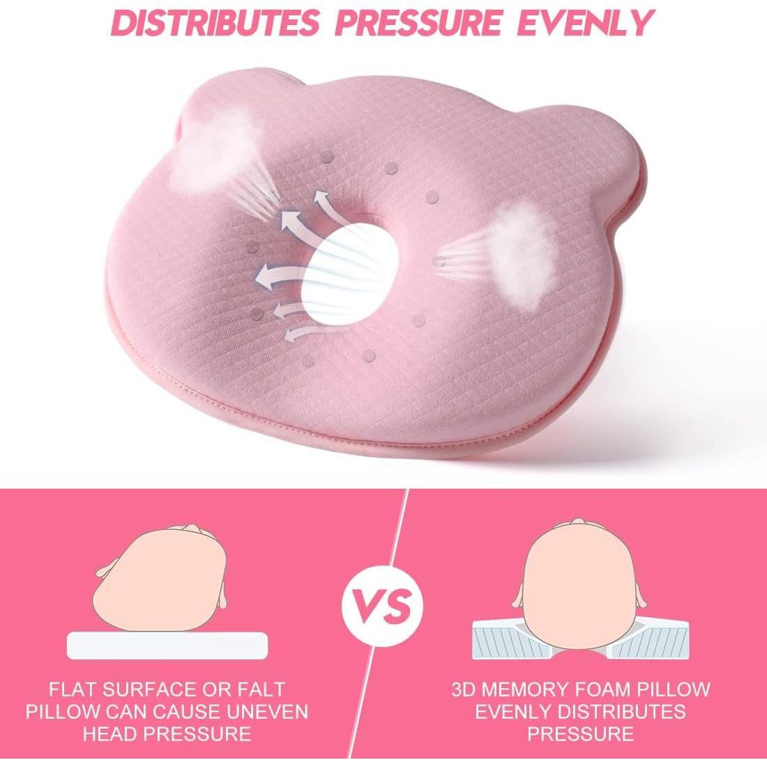 Almohada de Espuma de Memoria BIKBOK Rosa 25x22 cm Suave