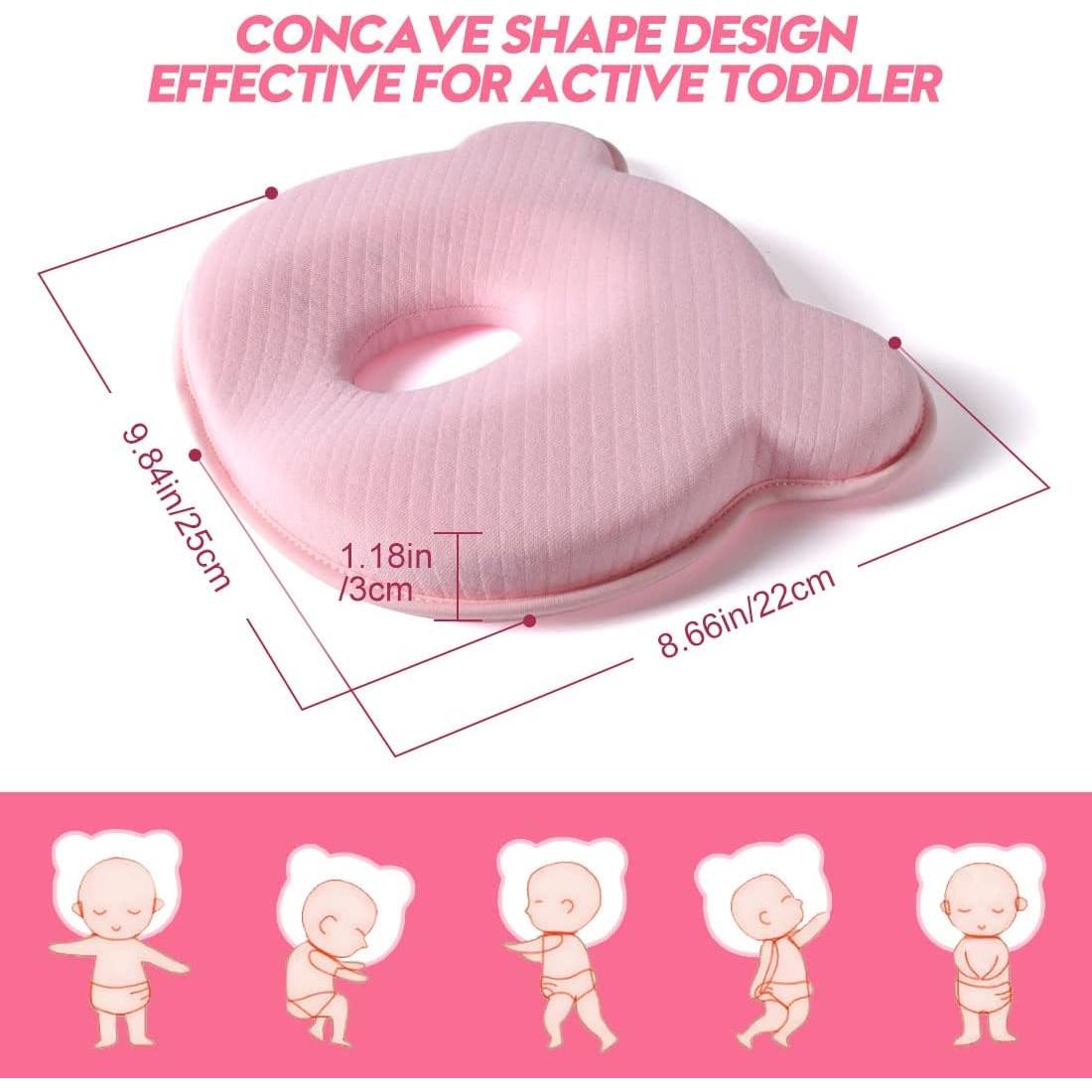 Almohada de Espuma de Memoria BIKBOK Rosa 25x22 cm Suave