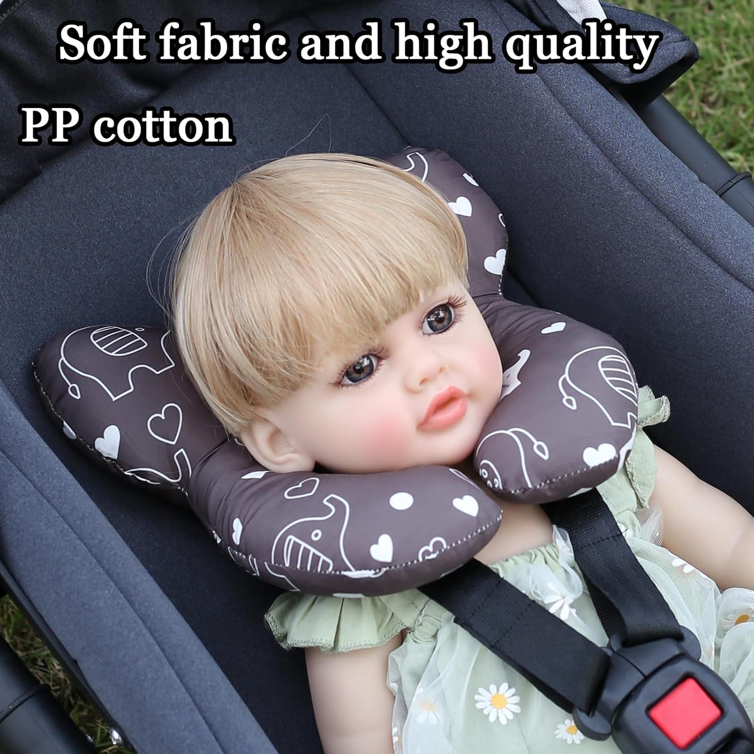 Almohada de Viaje para Bebés HPIENOYA Elefante Negro Suave