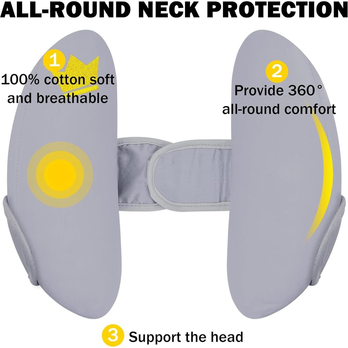 Soporte de Cabeza para Silla de Auto Bebé Gris Ajustable