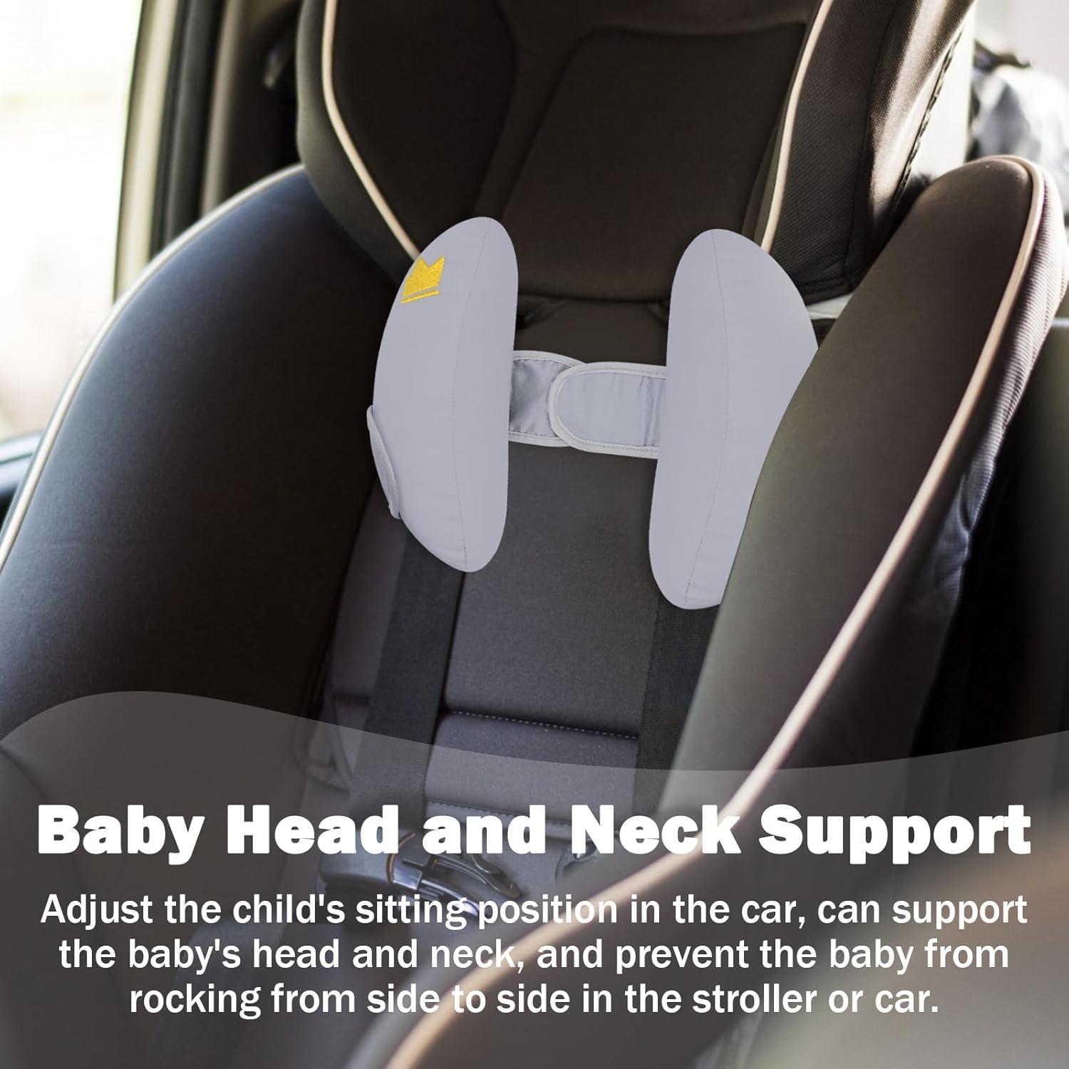 Soporte de Cabeza para Silla de Auto Bebé Gris Ajustable