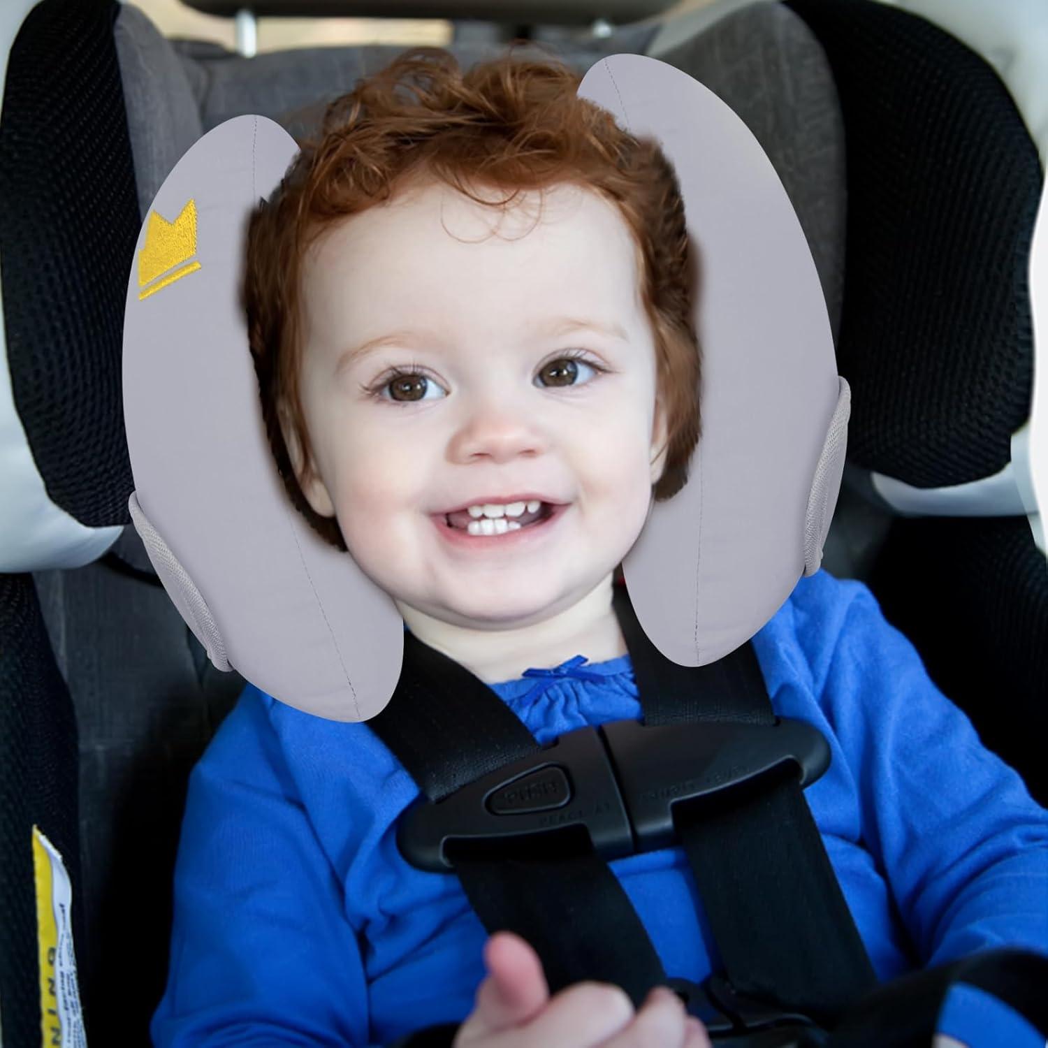 Soporte de Cabeza para Silla de Auto Bebé Gris Ajustable
